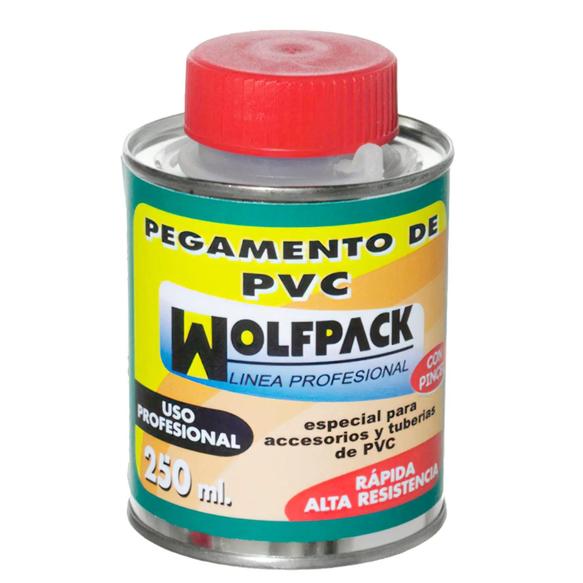 Pegamento PVC Wolfpack Con Pincel 250 ml.