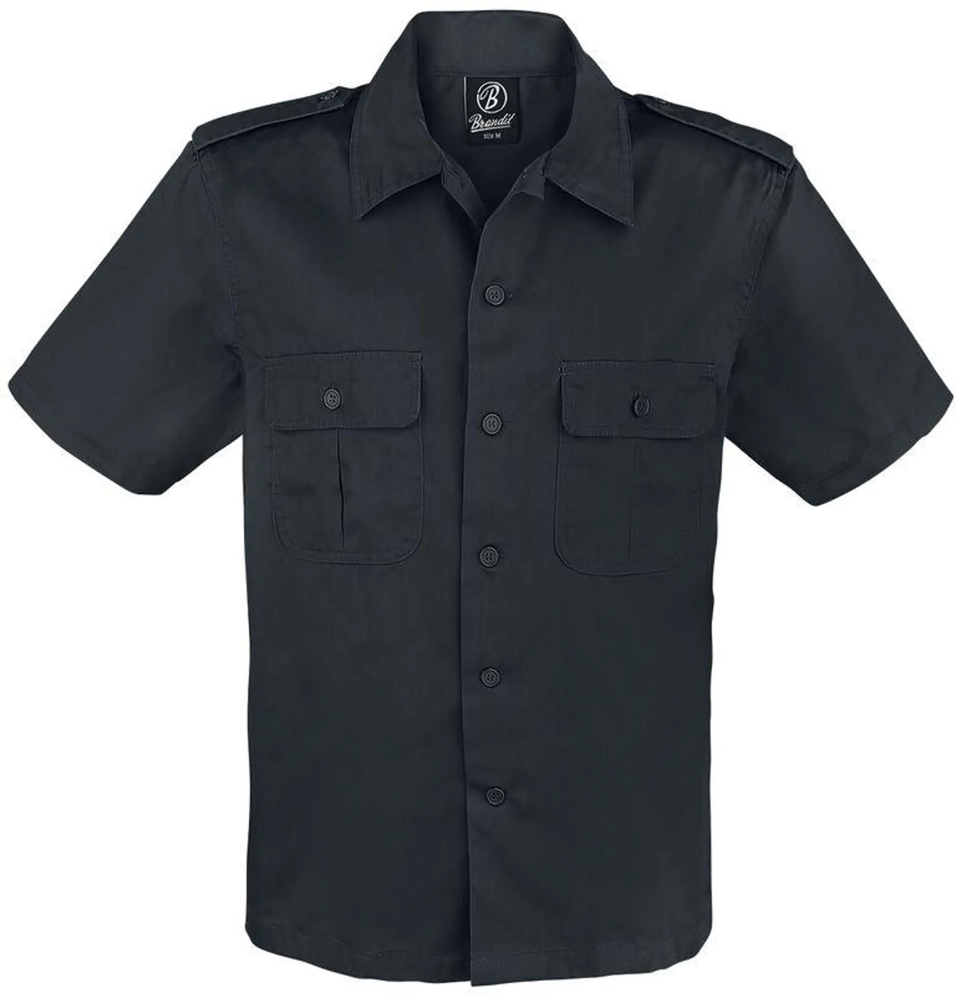 "1/2 Sleeve US Shirt" Camisa manga Corta Negro de Brandit