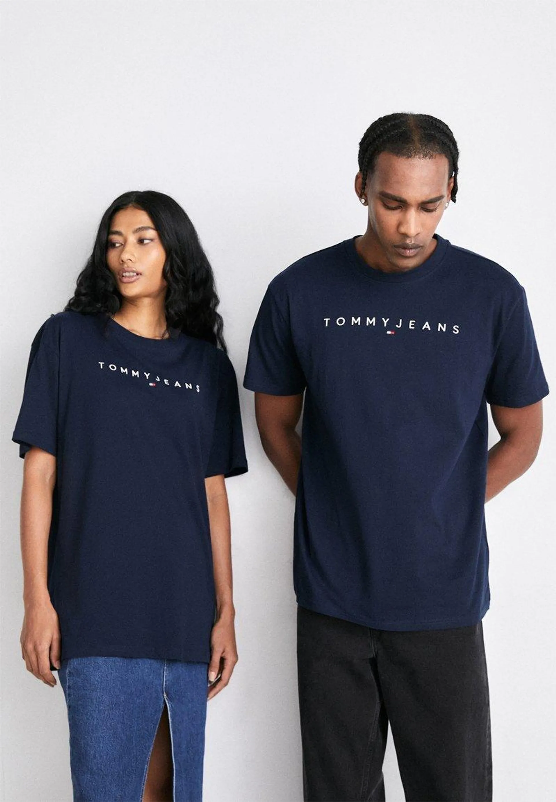 LINEAR LOGO TEE - Camiseta estampada - dark night navy