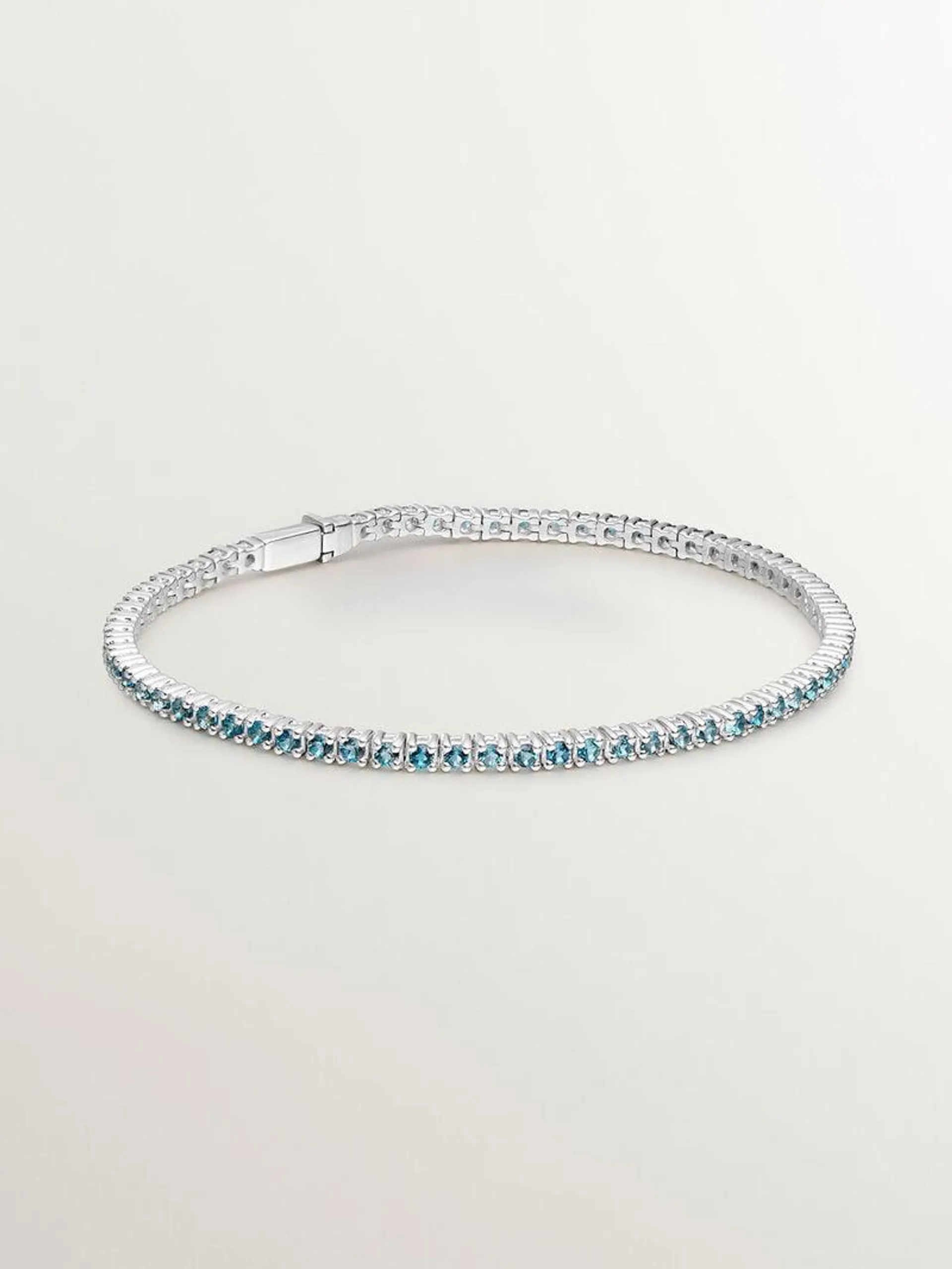 Pulsera de plata 925 con topacios azul london