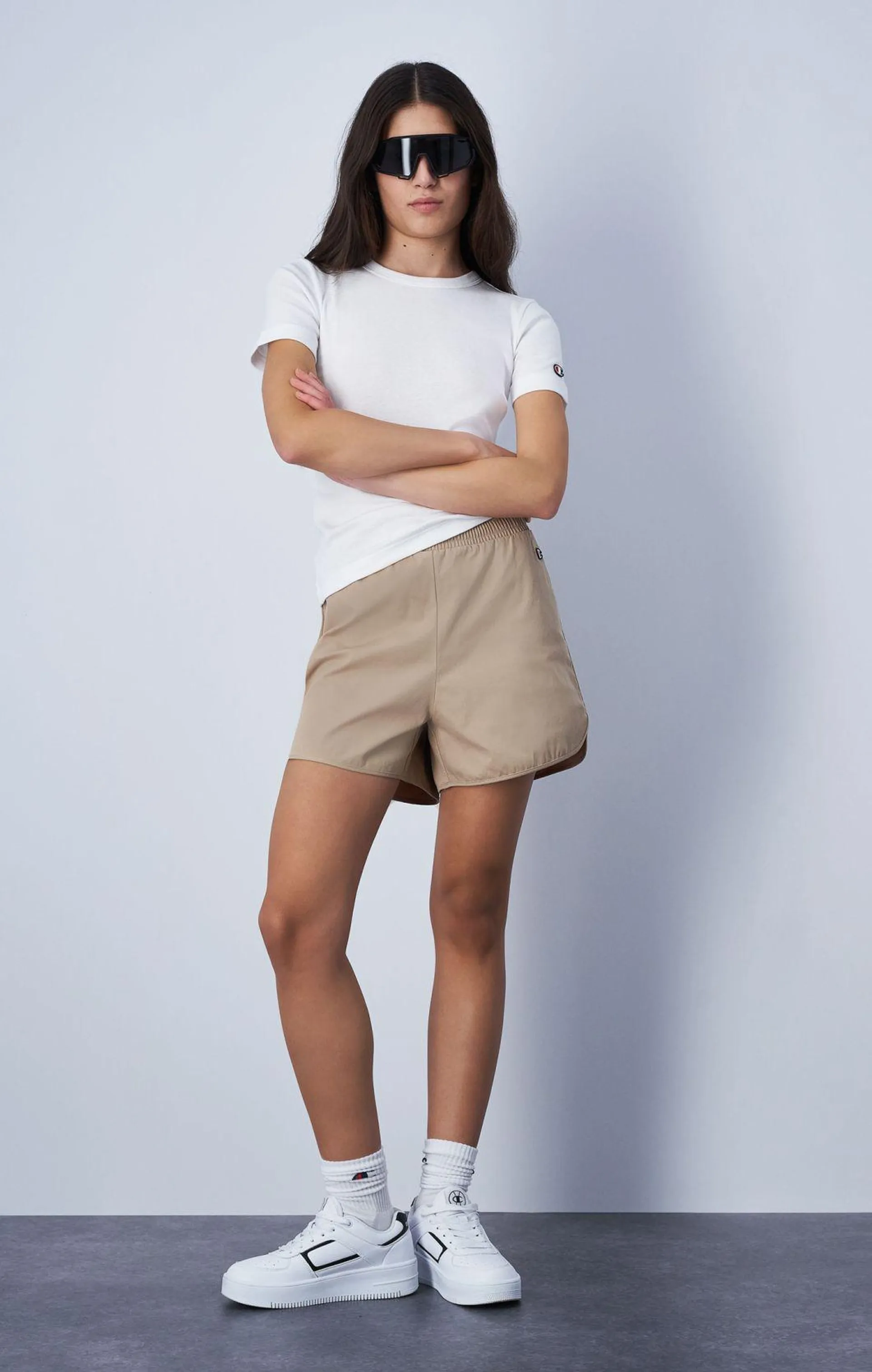 Shorts de Algodón Stretch con Logo C