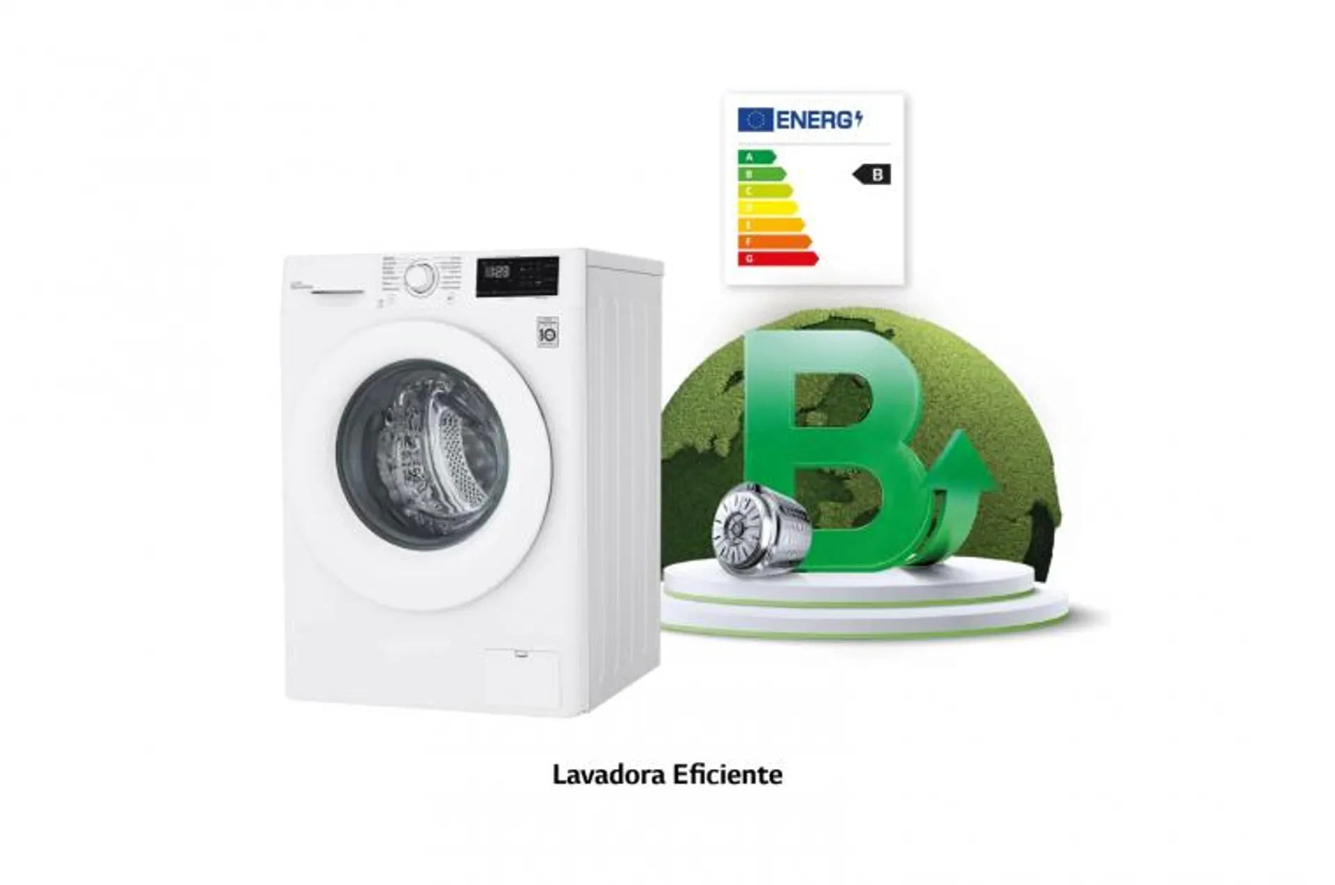 Outlet Lavadora inteligente LG, AI Direct Drive™, 9kg, 1400rpm, Clasificación B, Blanca