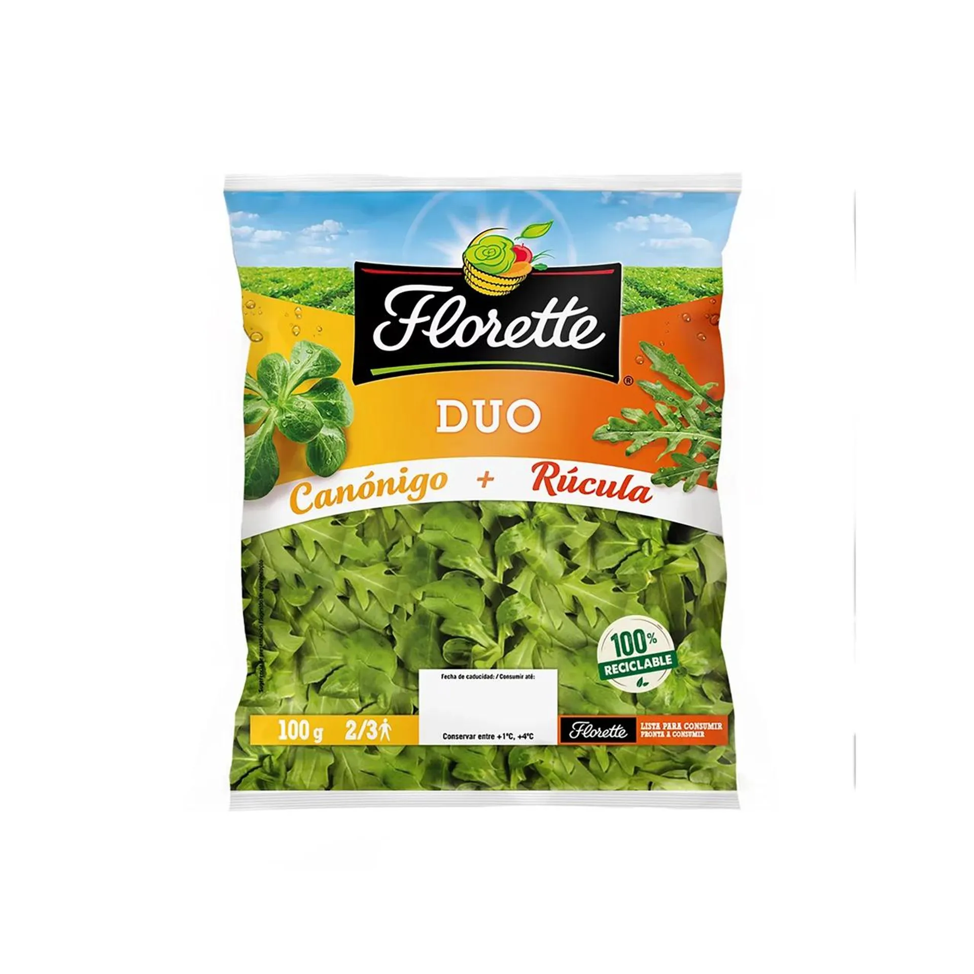 Ensalad dúo canónigo y rúcula FLORETTE 100 g.