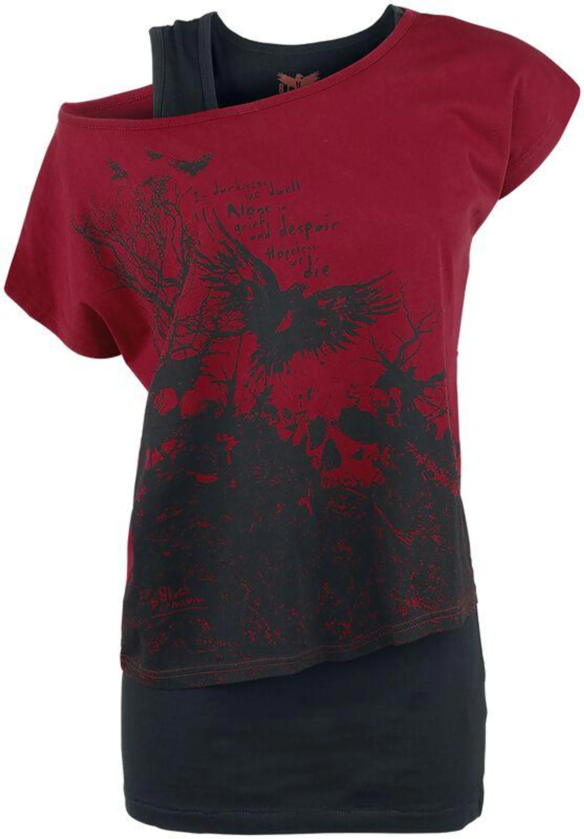 Camiseta negro/rojo de Black Premium by EMP