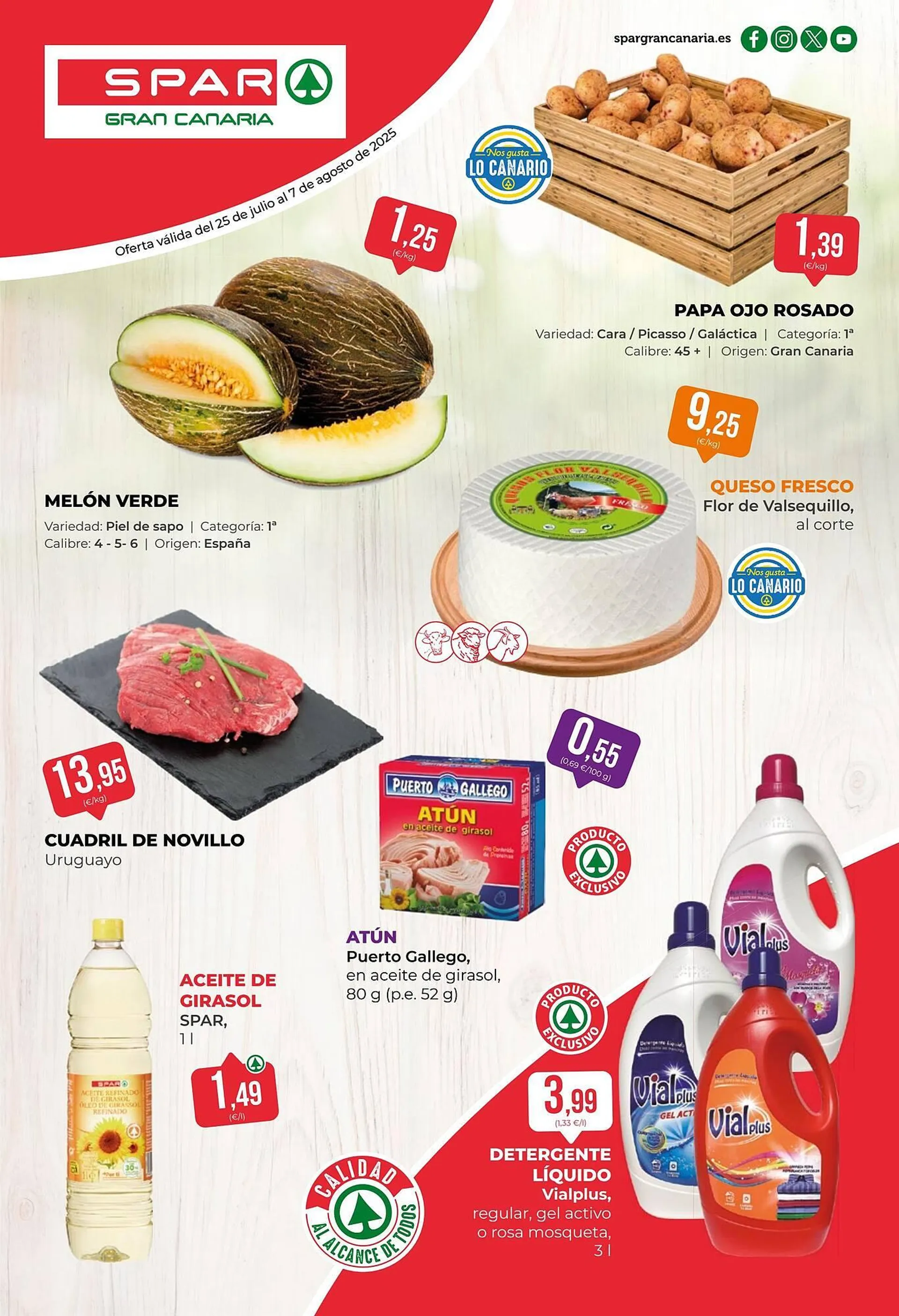 Catálogo de Folleto SPAR Gran Canaria 25 de julio al 7 de agosto 2025 - Página 1
