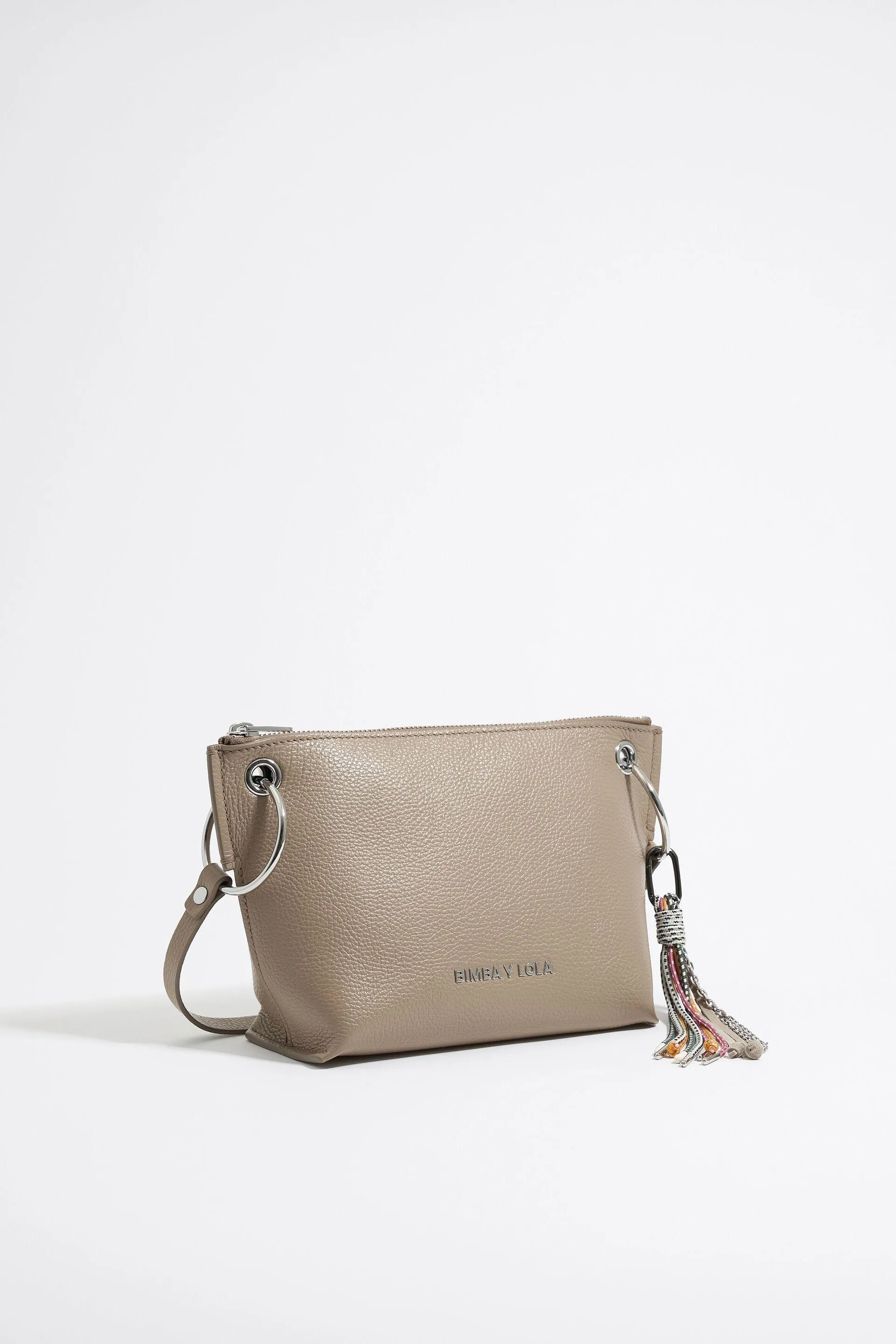 Bolso trapecio mediano piel topo