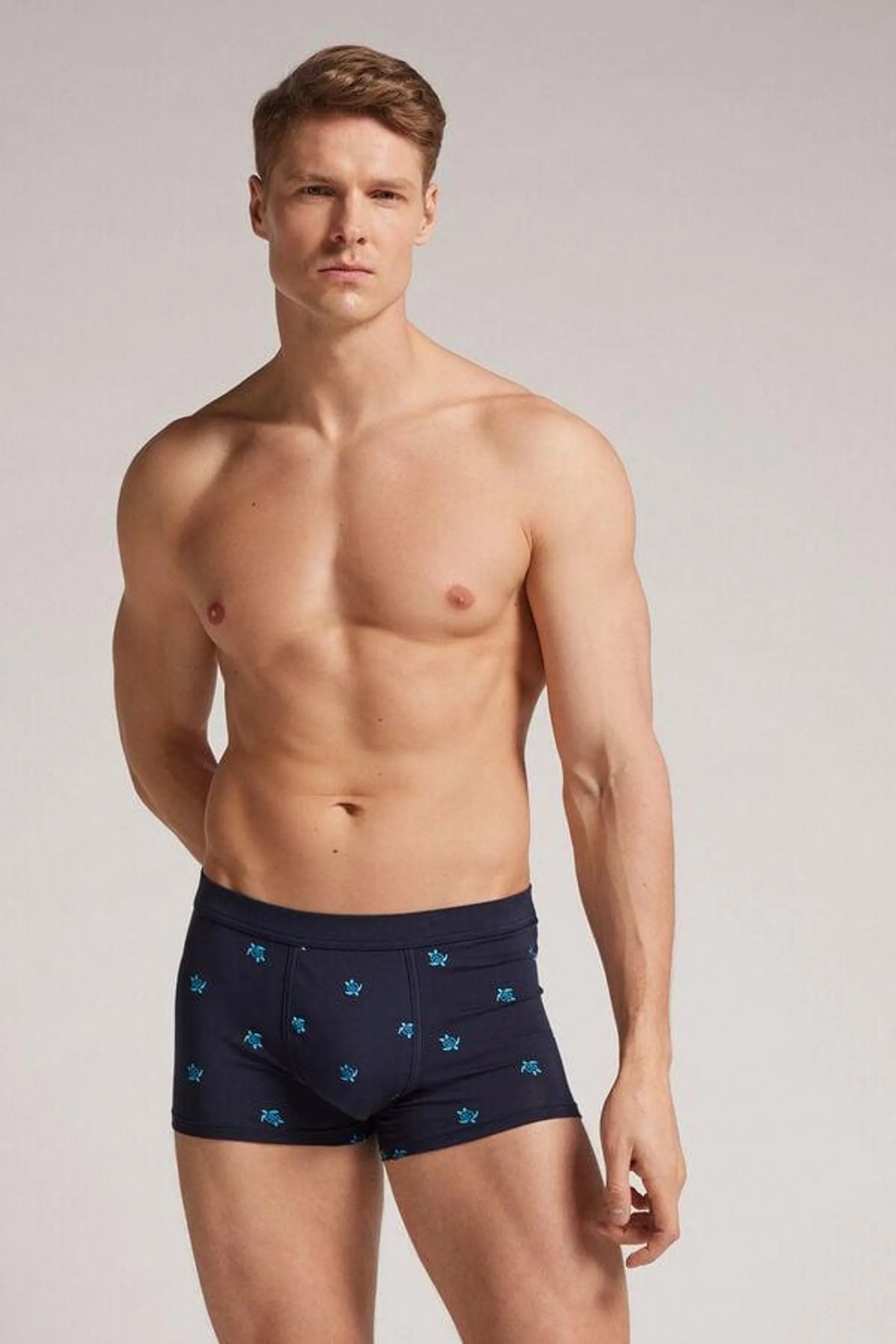 Natural Fresh Cotton Boxers with Turtle Print