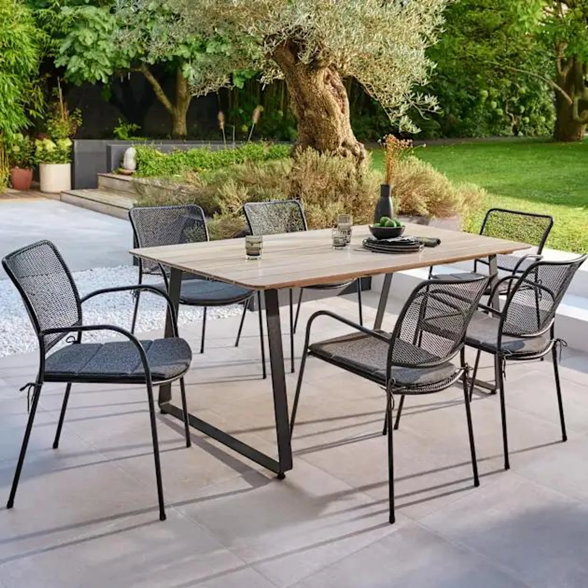 Mesa de comedor para jardín 180x90cm Hania