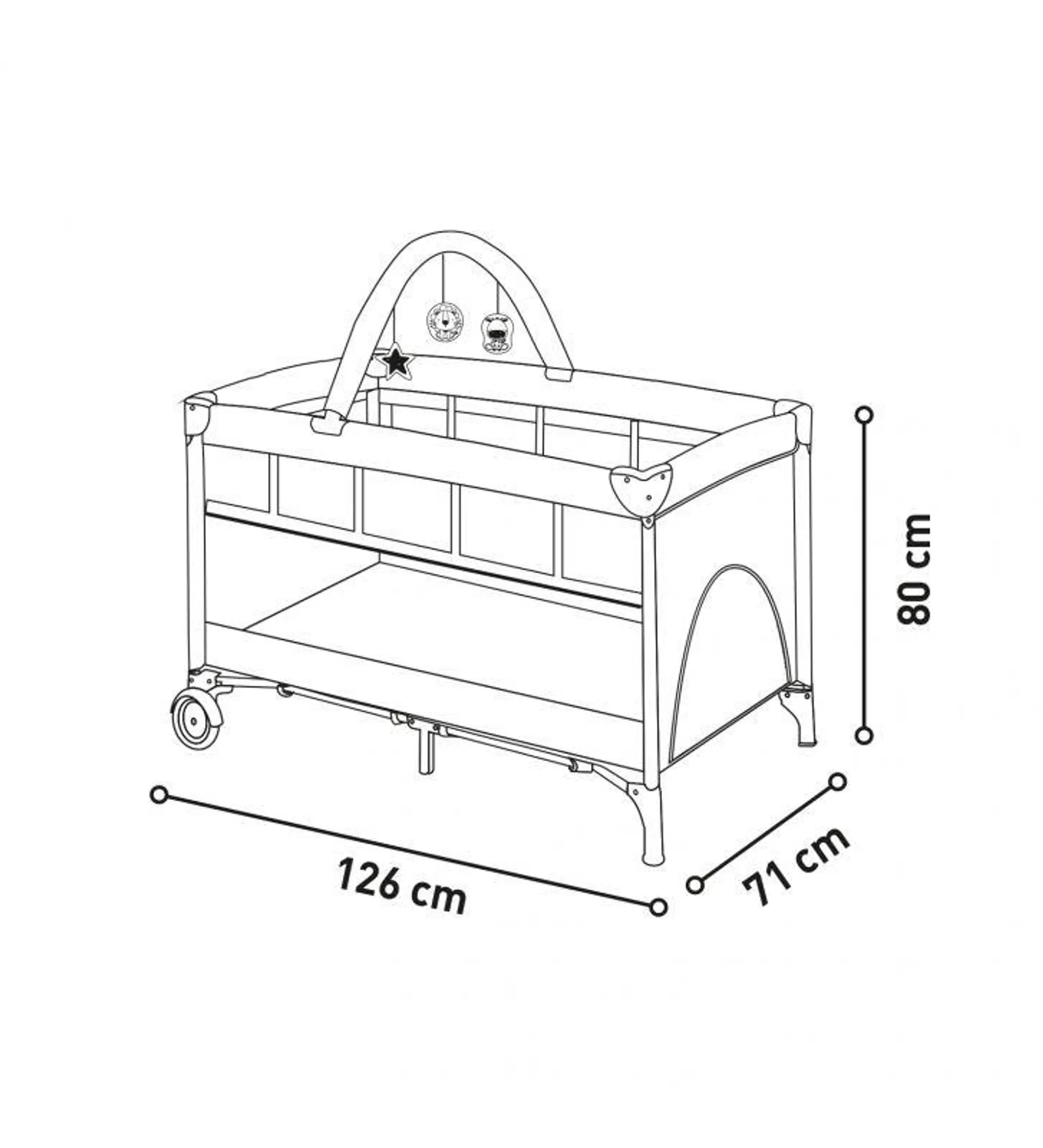 Cuna de Viaje Complet Duo Baby Lion Gris