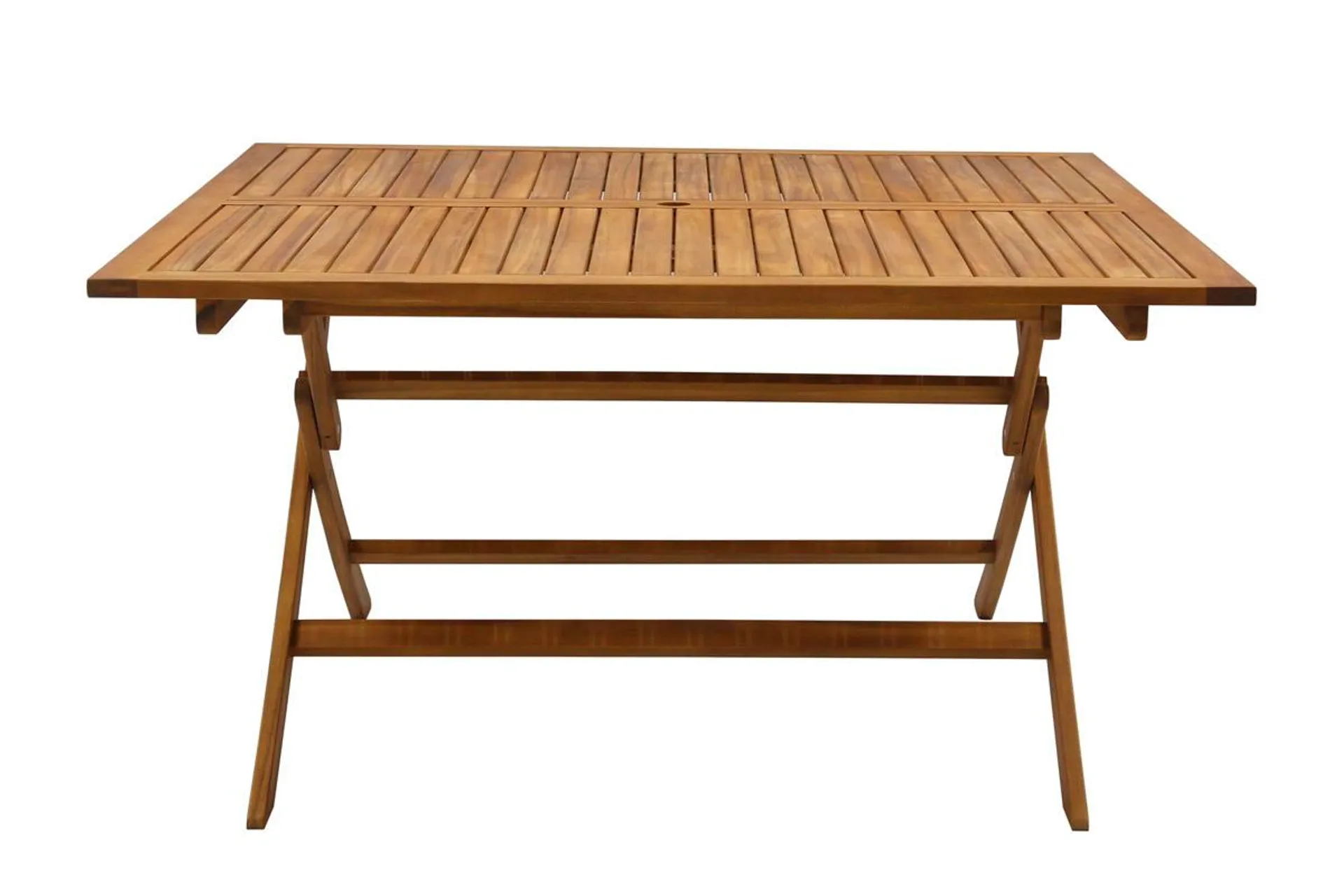 Mesa de jardín cuadrada plegable de madera maciza 140 cm SANTIAGO