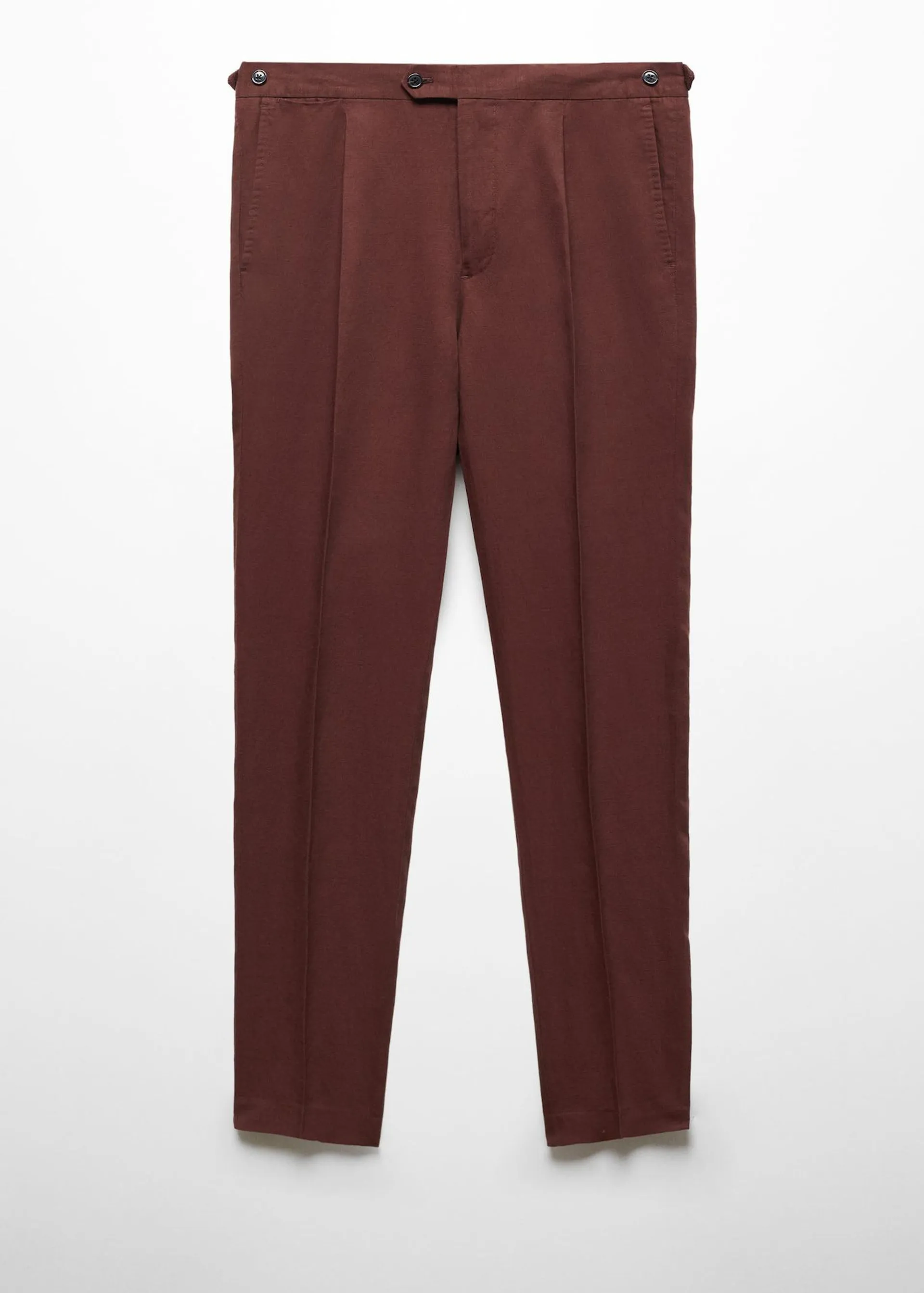 Pantalón traje slim fit lino pinzas