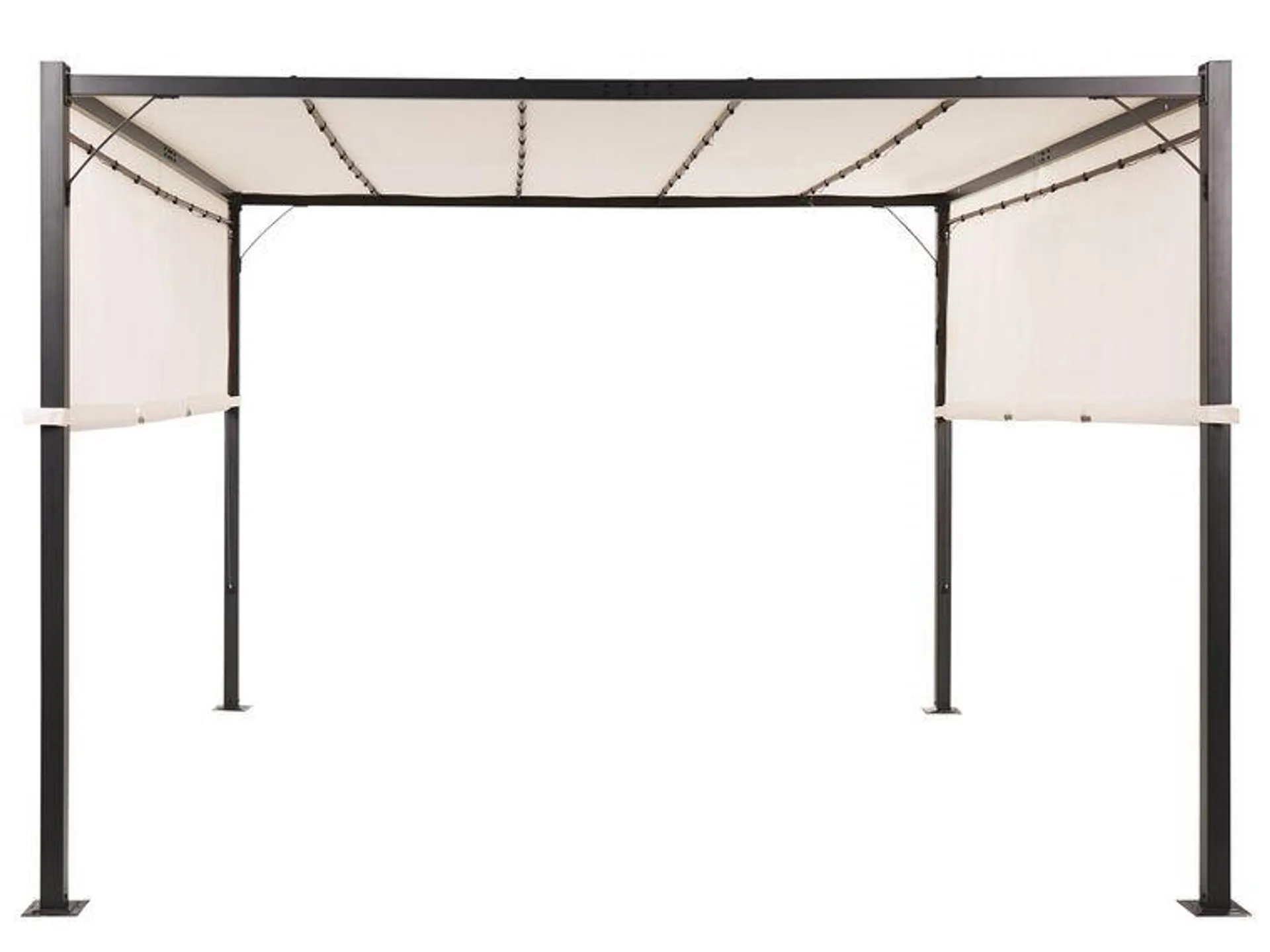 Cenador LED de metal/poliéster beige/negro 310 cm PARGA