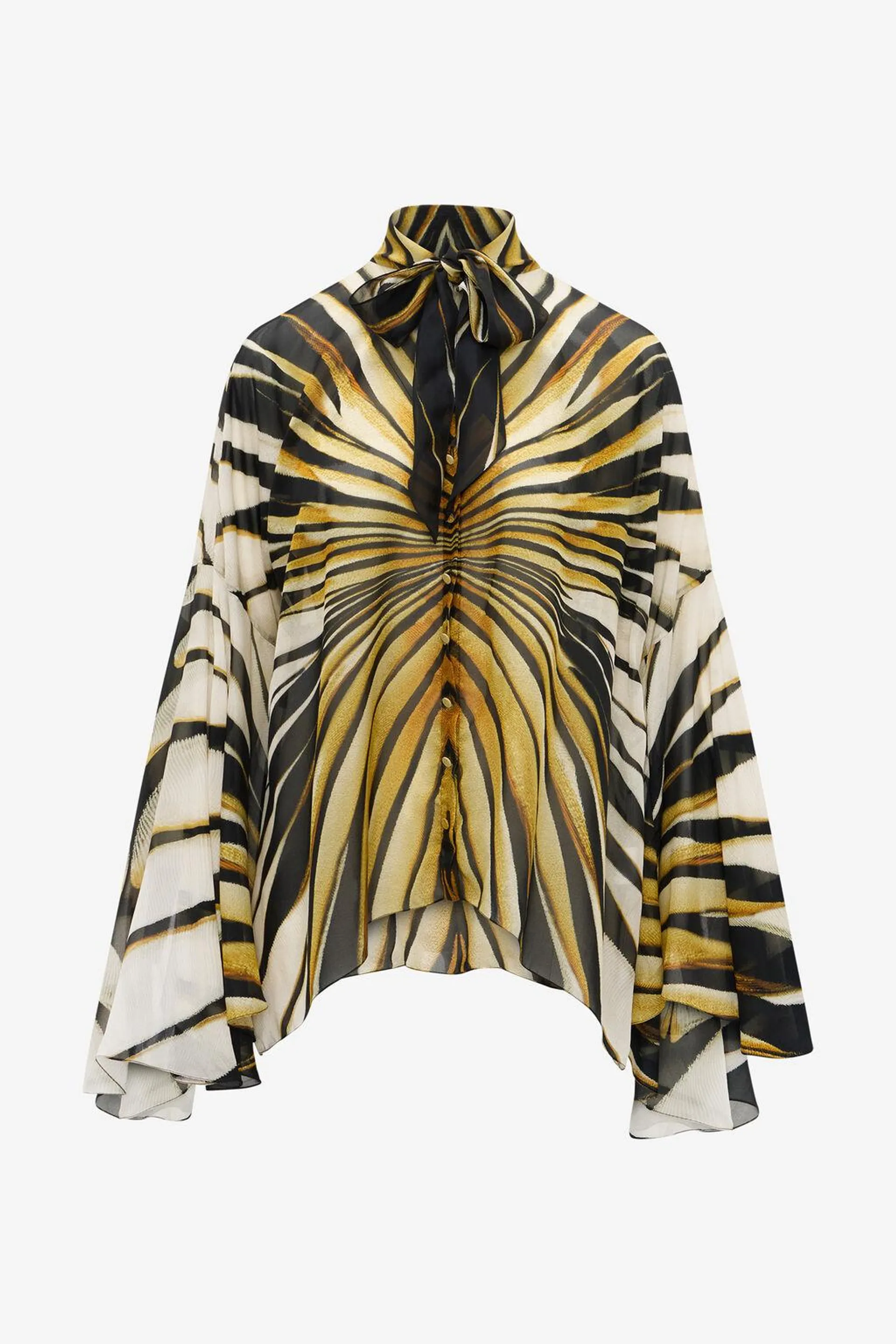 Ray Of Gold Print Silk Blouse