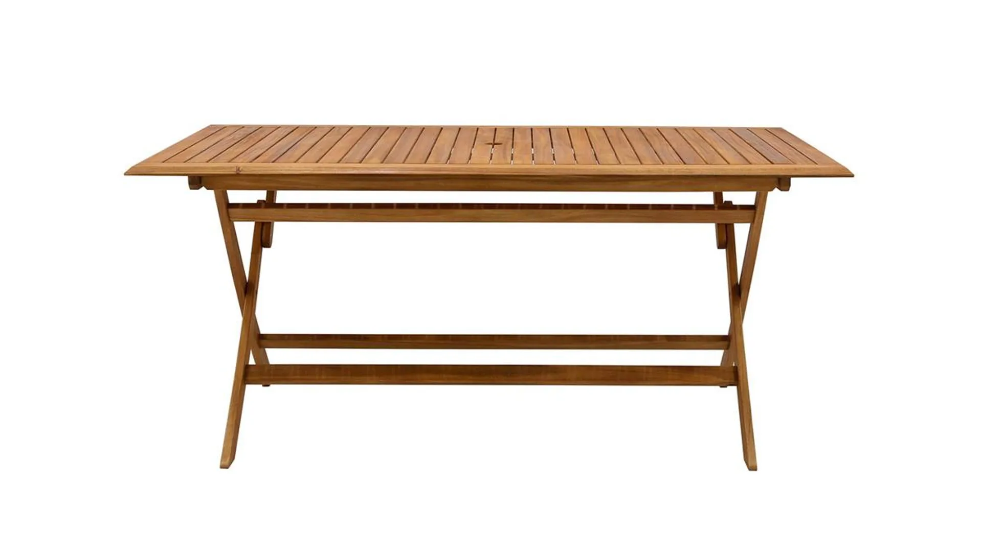 Mesa de jardín plegable rectangular de madera maciza 170 cm SANTIAGO