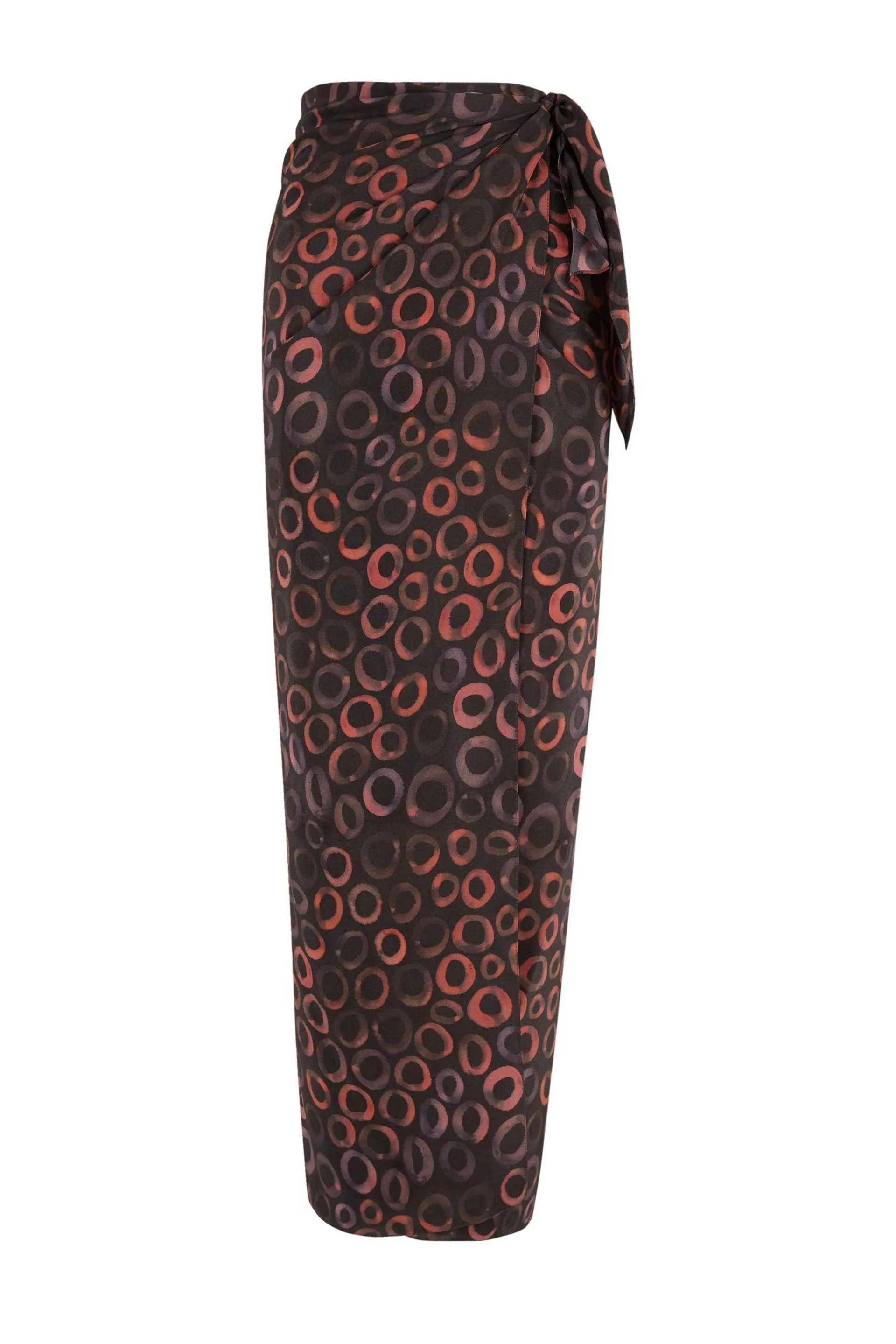 Circe, sarong skirt in printed silk