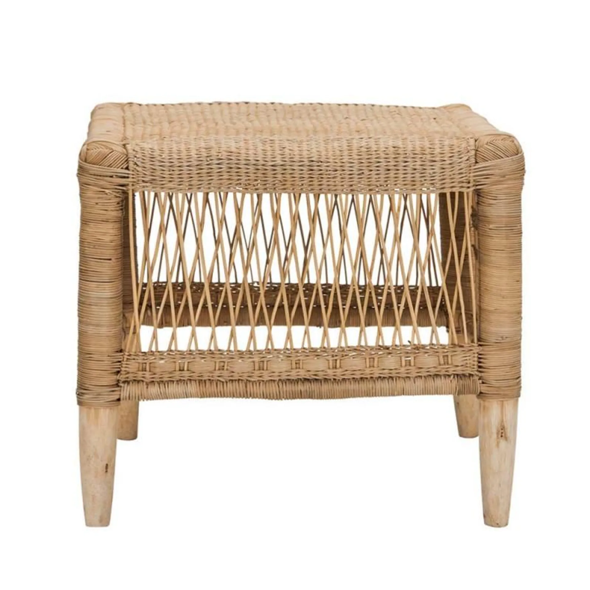 Rika eucaplite and rattan low stool