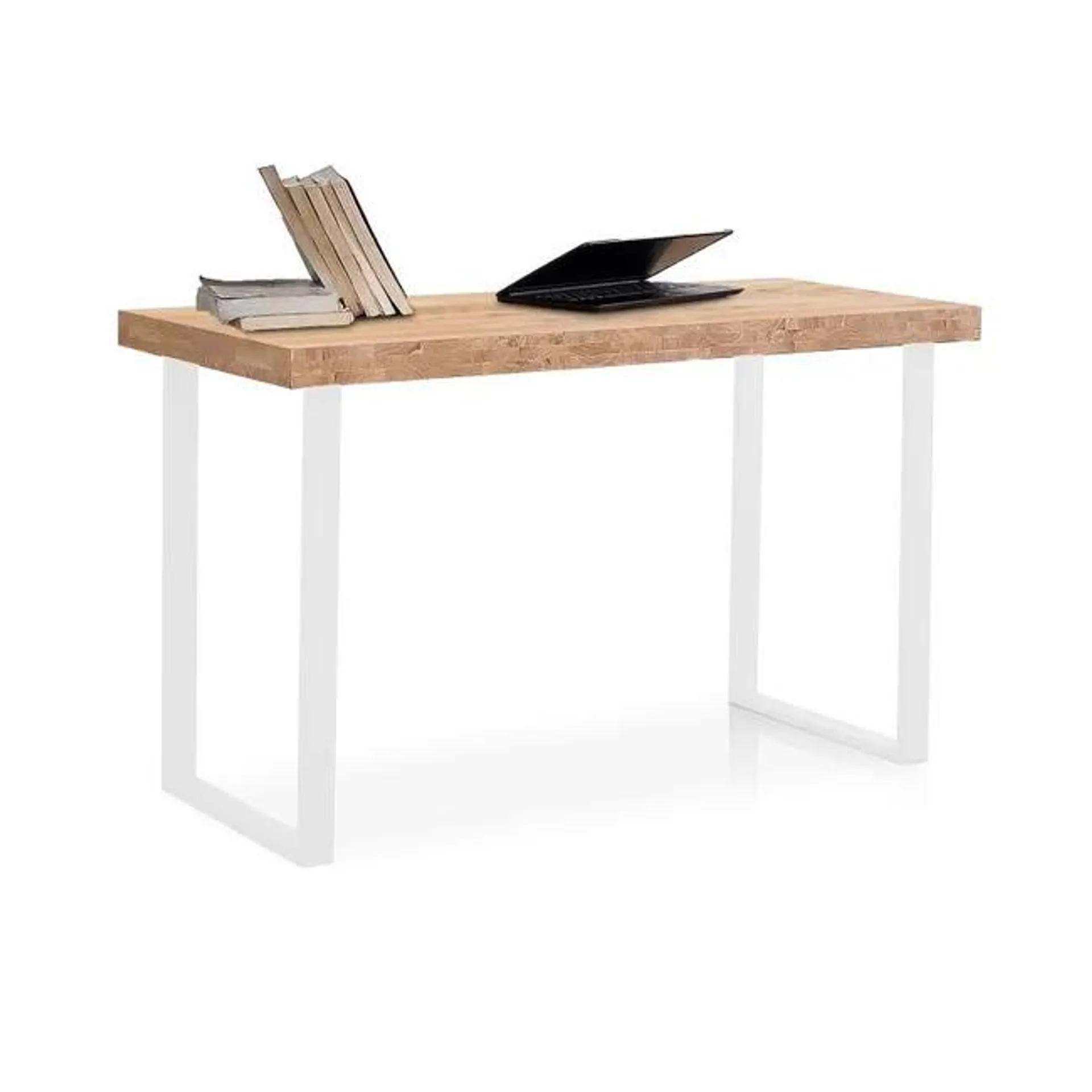 Mesa de estudio Natural Roble salvaje - Blanco 120 cm