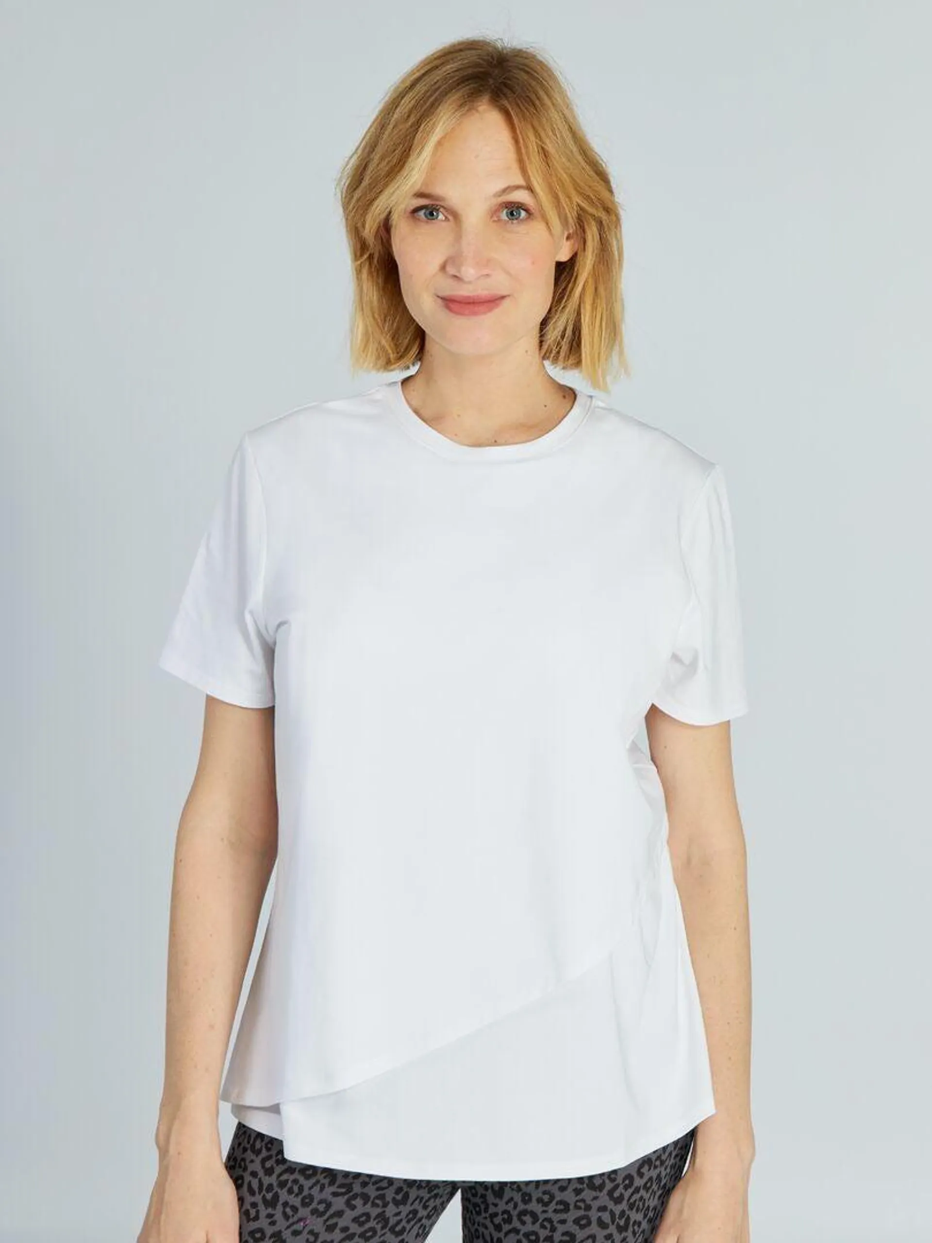 Camiseta de lactancia cruzada - blanco