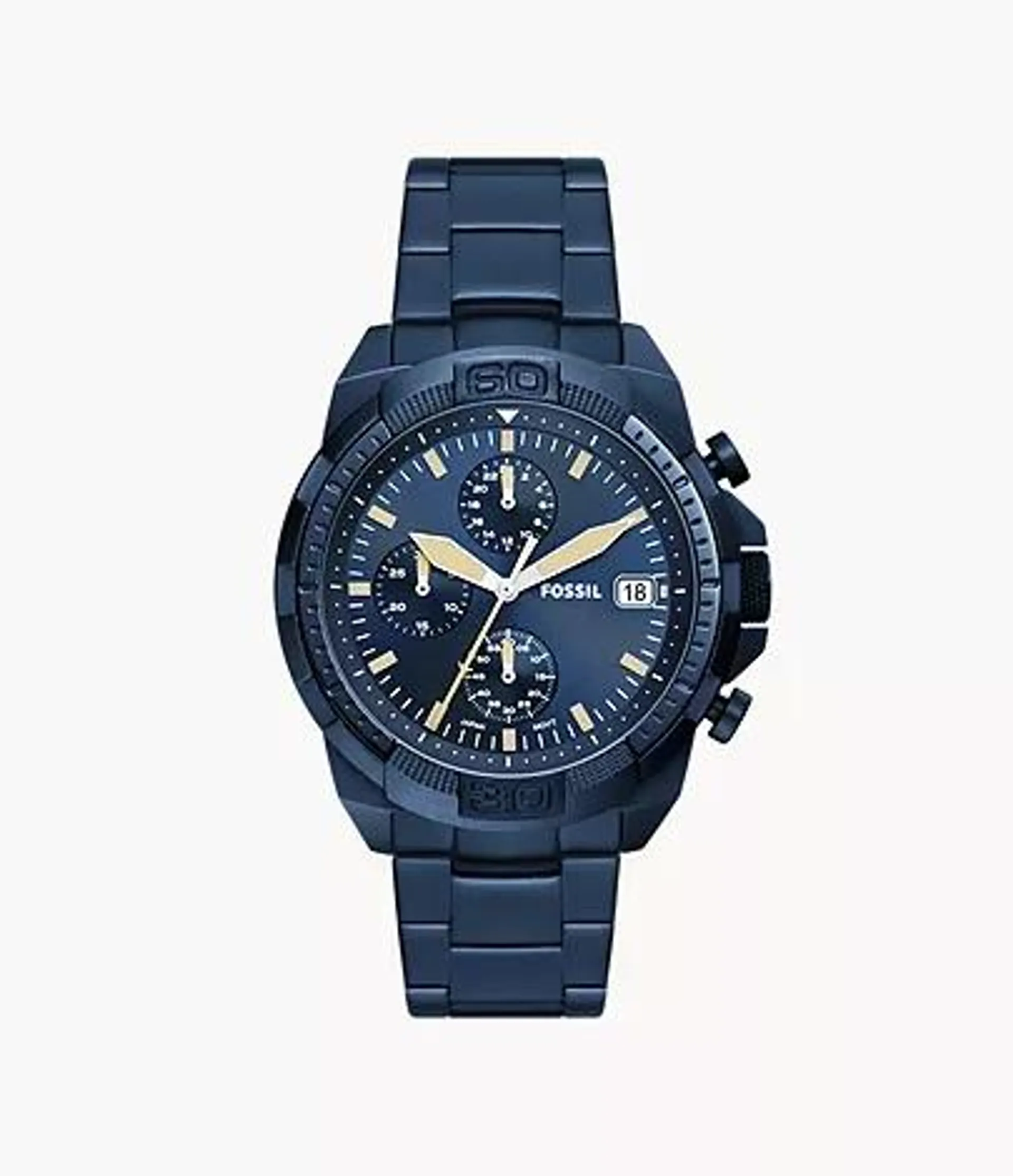 Reloj Bronson de acero inoxidable en tono azul marino con cronógrafo