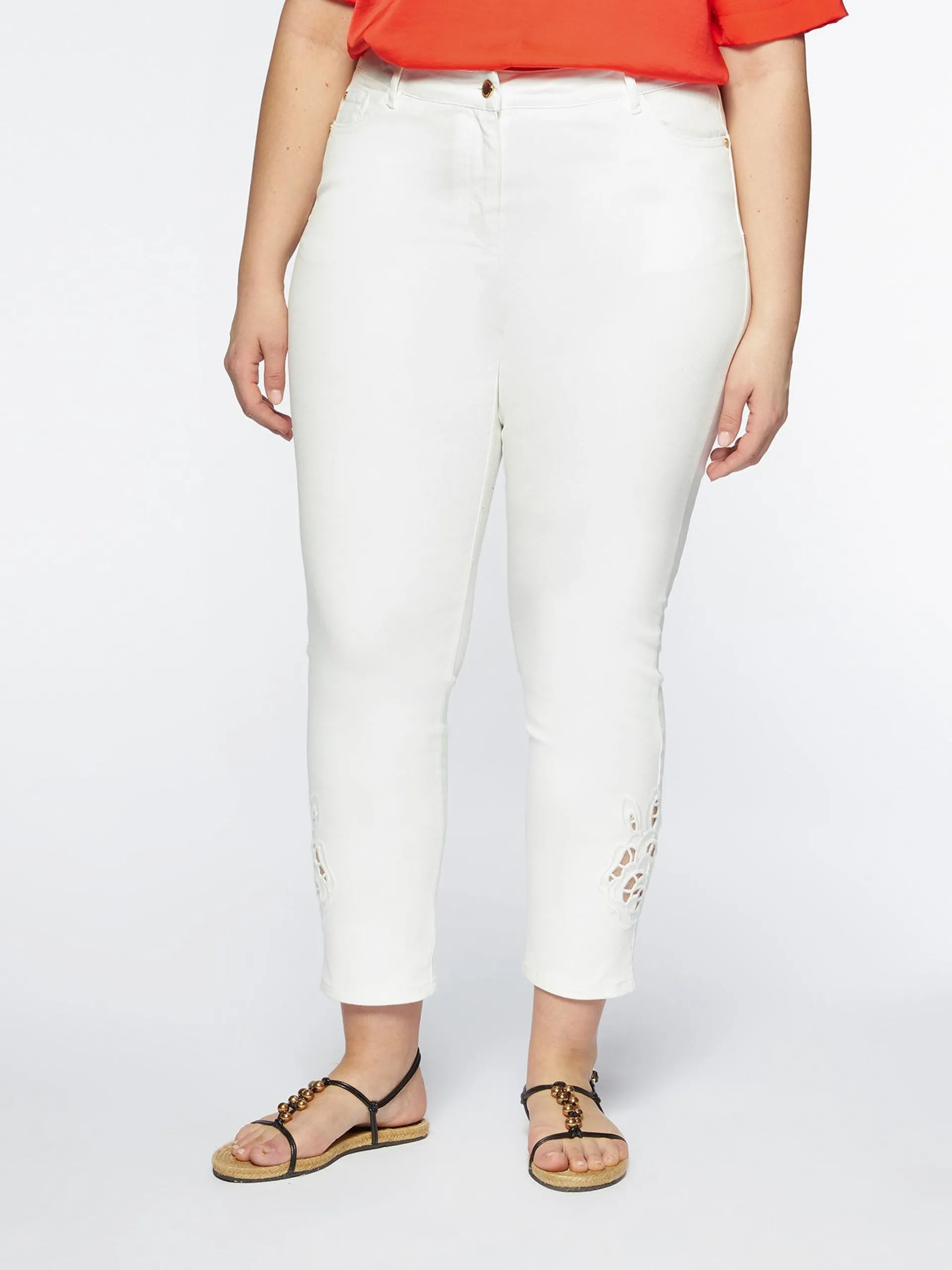 pantaloni skinny con ricamo