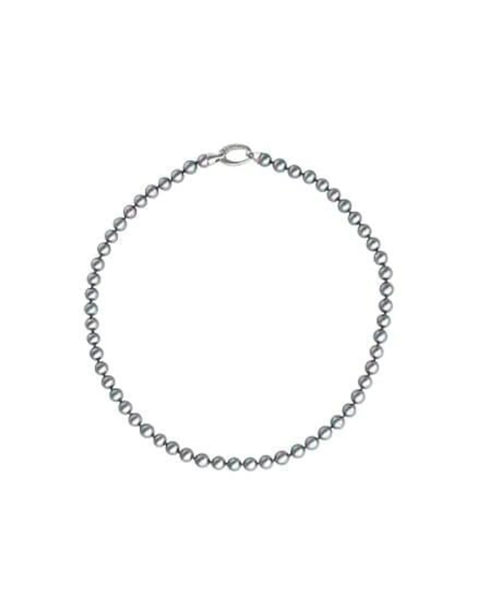 Collar Lyra plata perlas grises 6mm 40cm