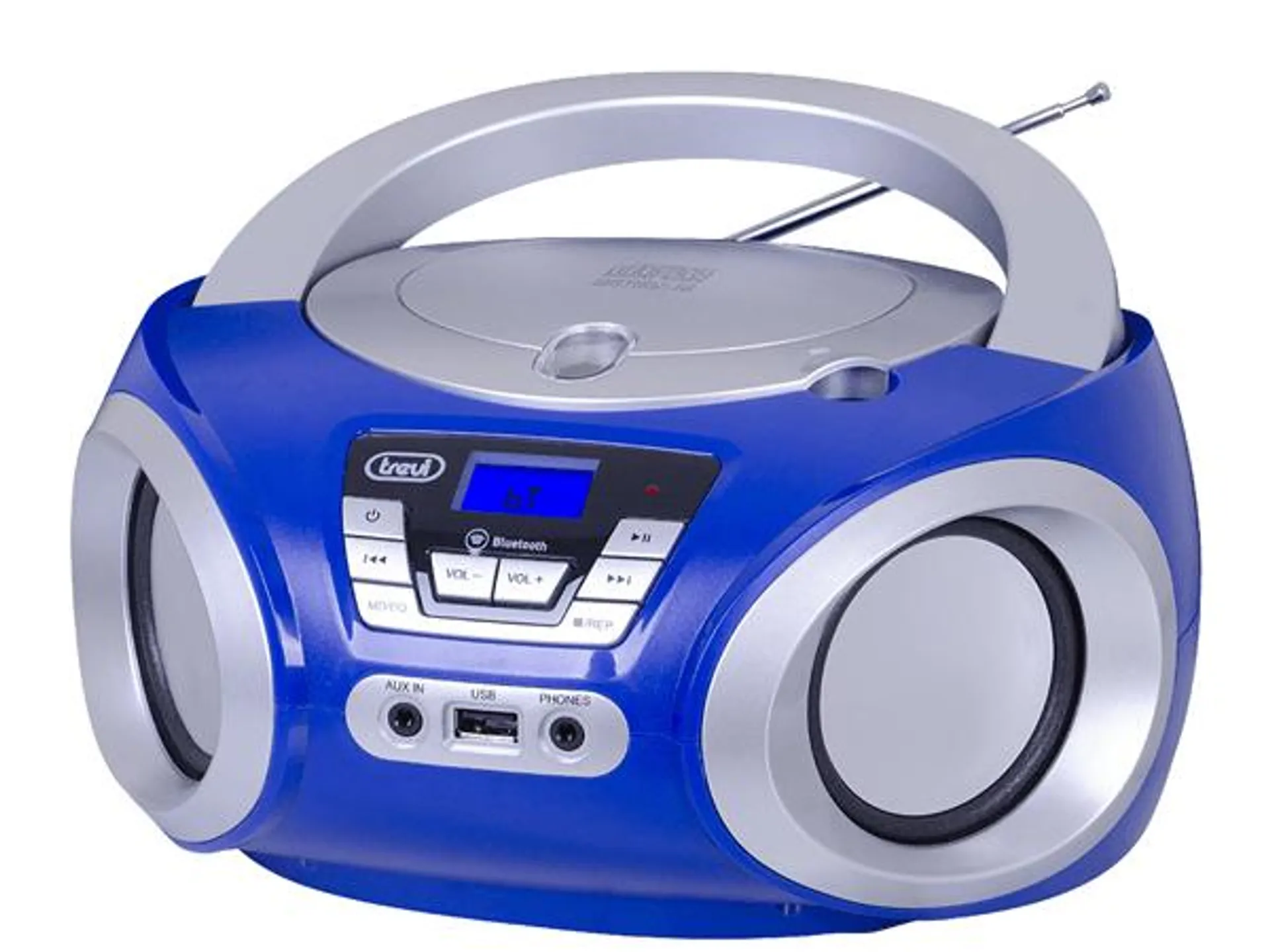 BOOMBOX ESTEREO PORTA TIL CD BLUETOOTH USB AUX-IN TREVI CMP 544 BT AZUL