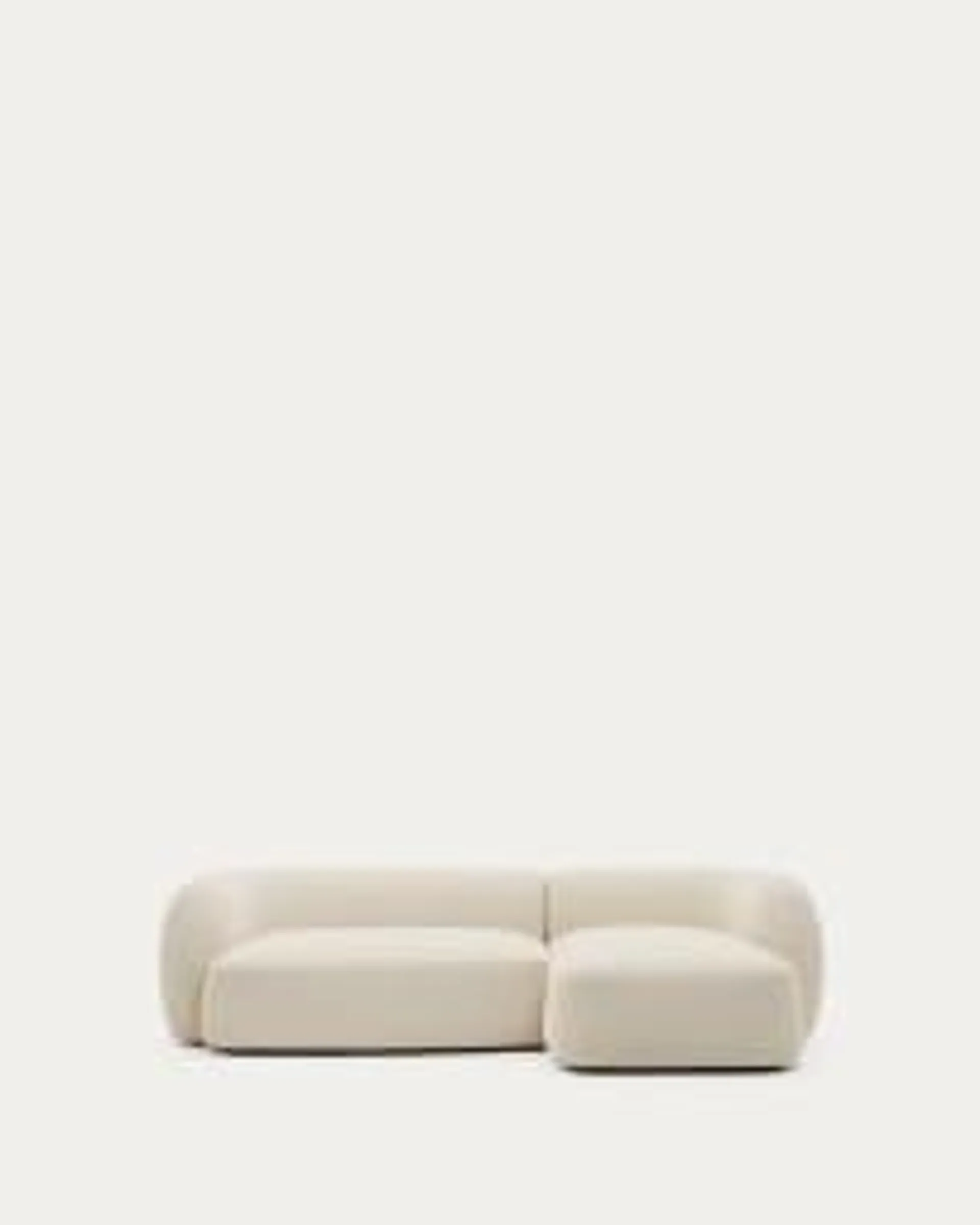 Sofá modular Martina 2 plazas de chenilla con chaise longue izquierdo color crudo 230 cm