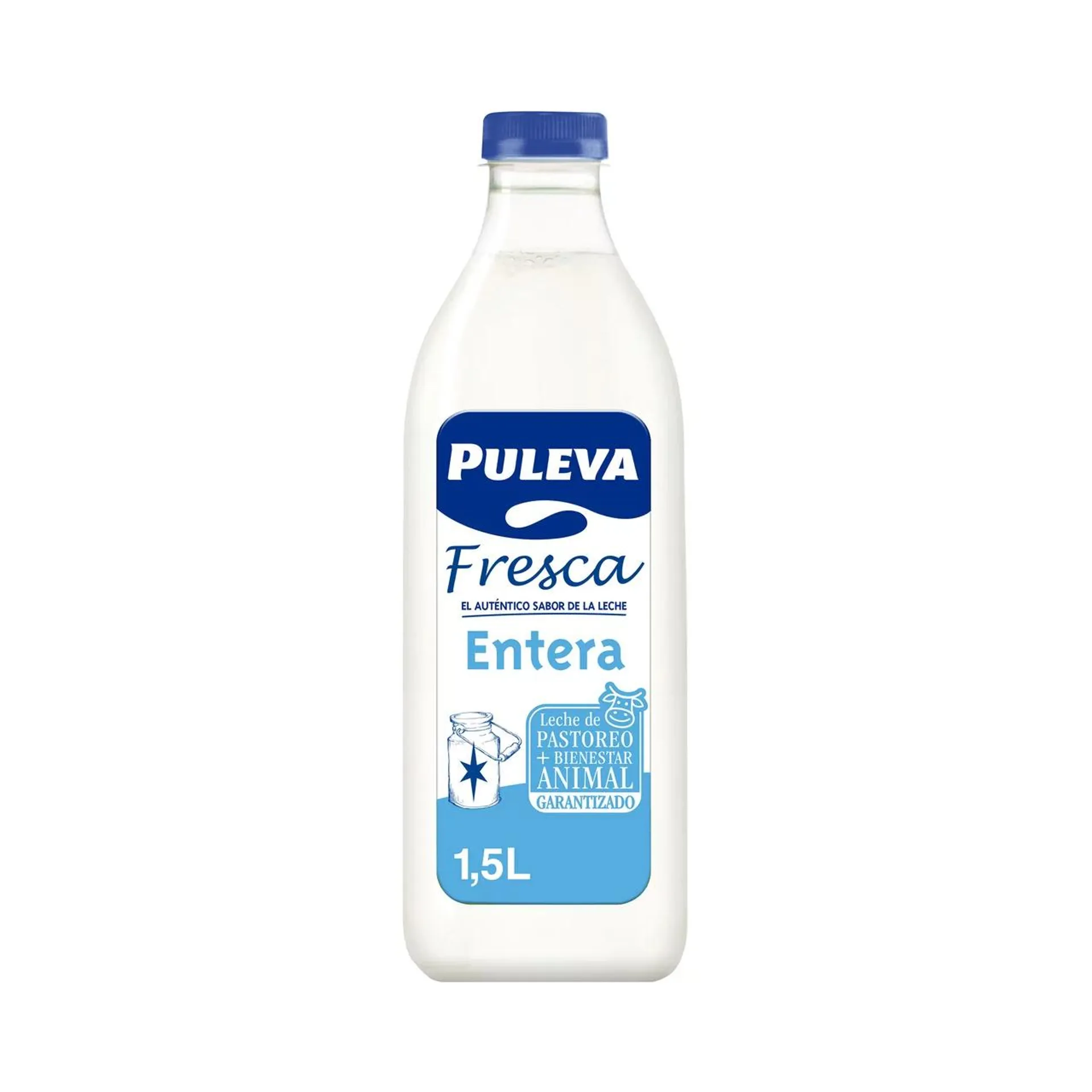 PULEVA Leche fresca entera de vaca de pastoreo, de procedencia 100% española 1.5 l.