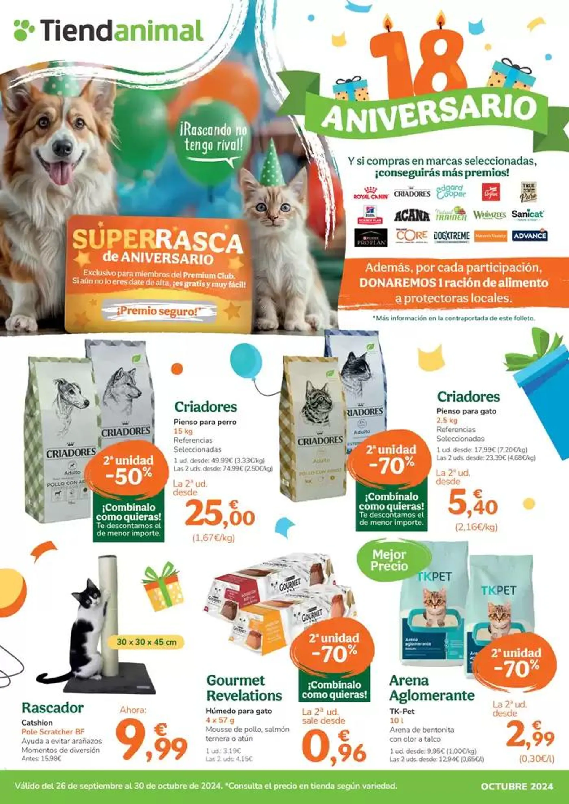 Catálogo de 18 Aniversario TIENDANIMAL 26 de septiembre al 30 de octubre 2024 - Página 1