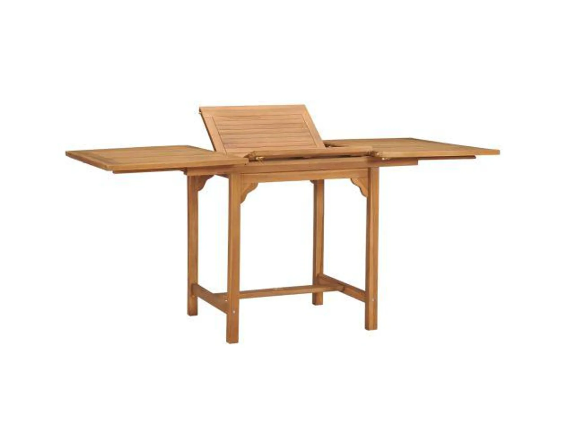 vidaXL mesa de jardín extensible madera teca maciza (110-160)x80x75cm