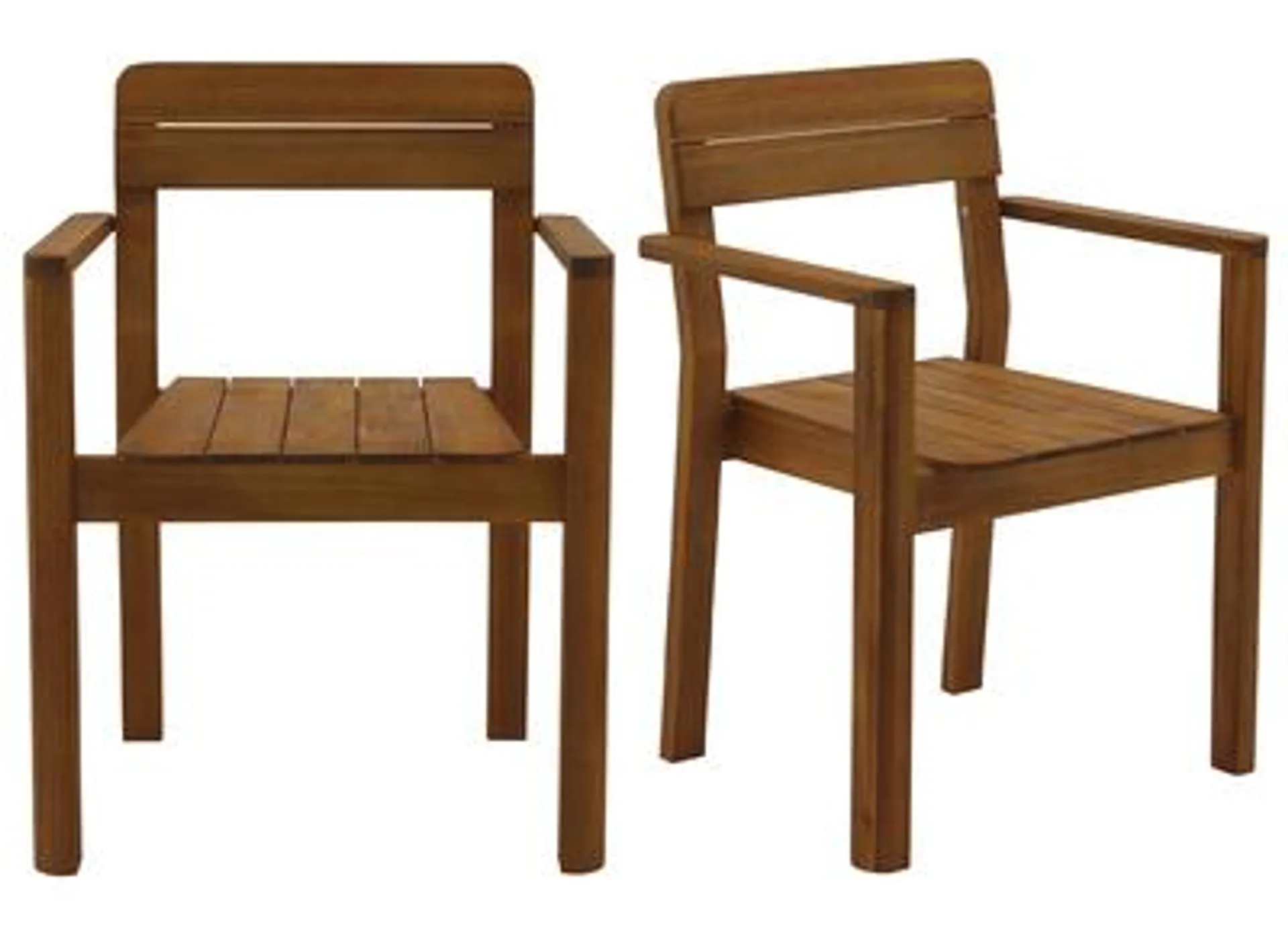 Set de 2 sillones de jardín de madera maciza AKIS