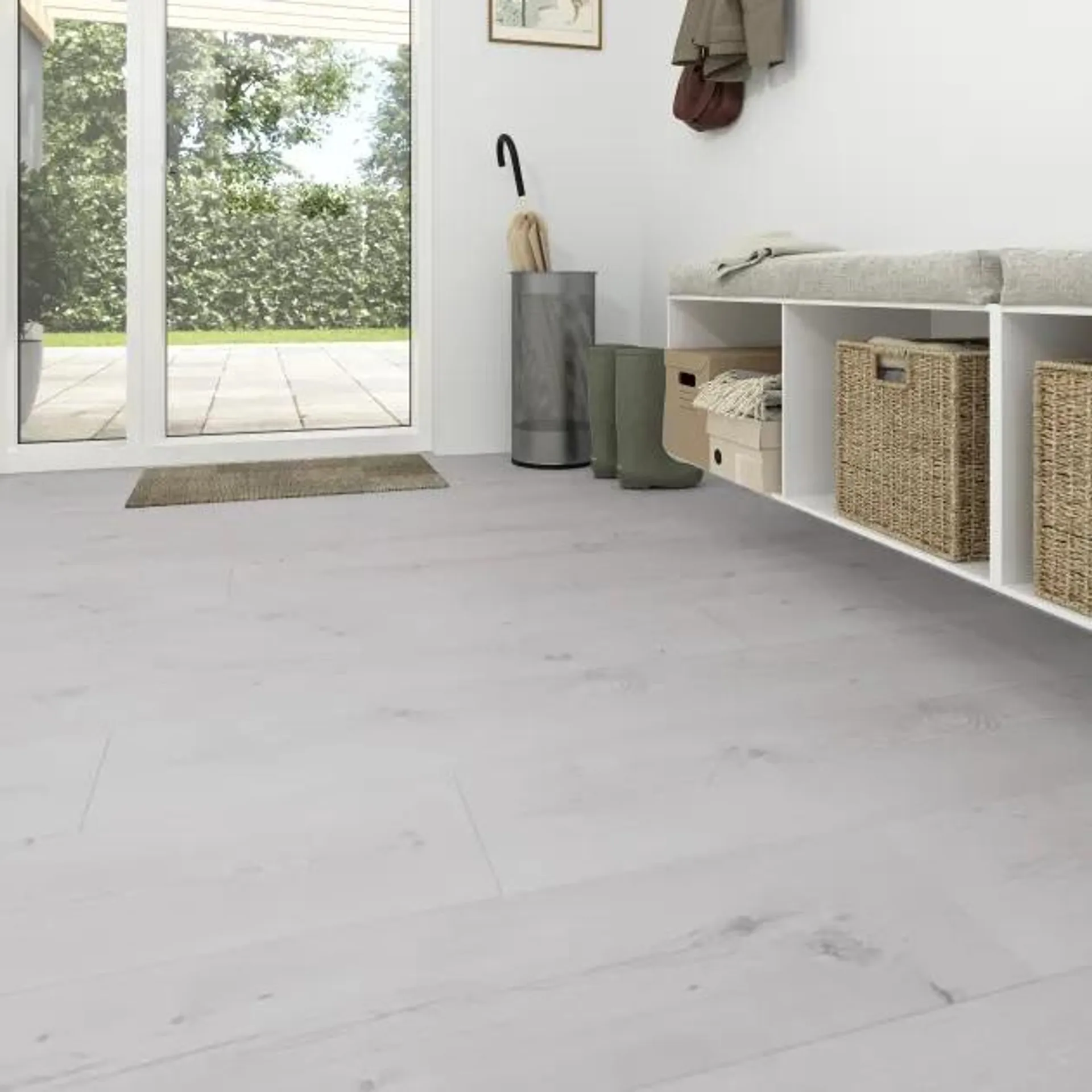Suelo laminado AC4 Beypore gris 138,3x24,4 cm Cooke & Lewis