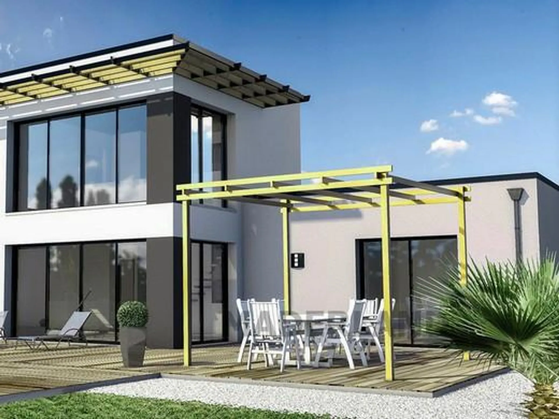 Pérgola autoportante de madera maciza de pino nórdico modelo Almería