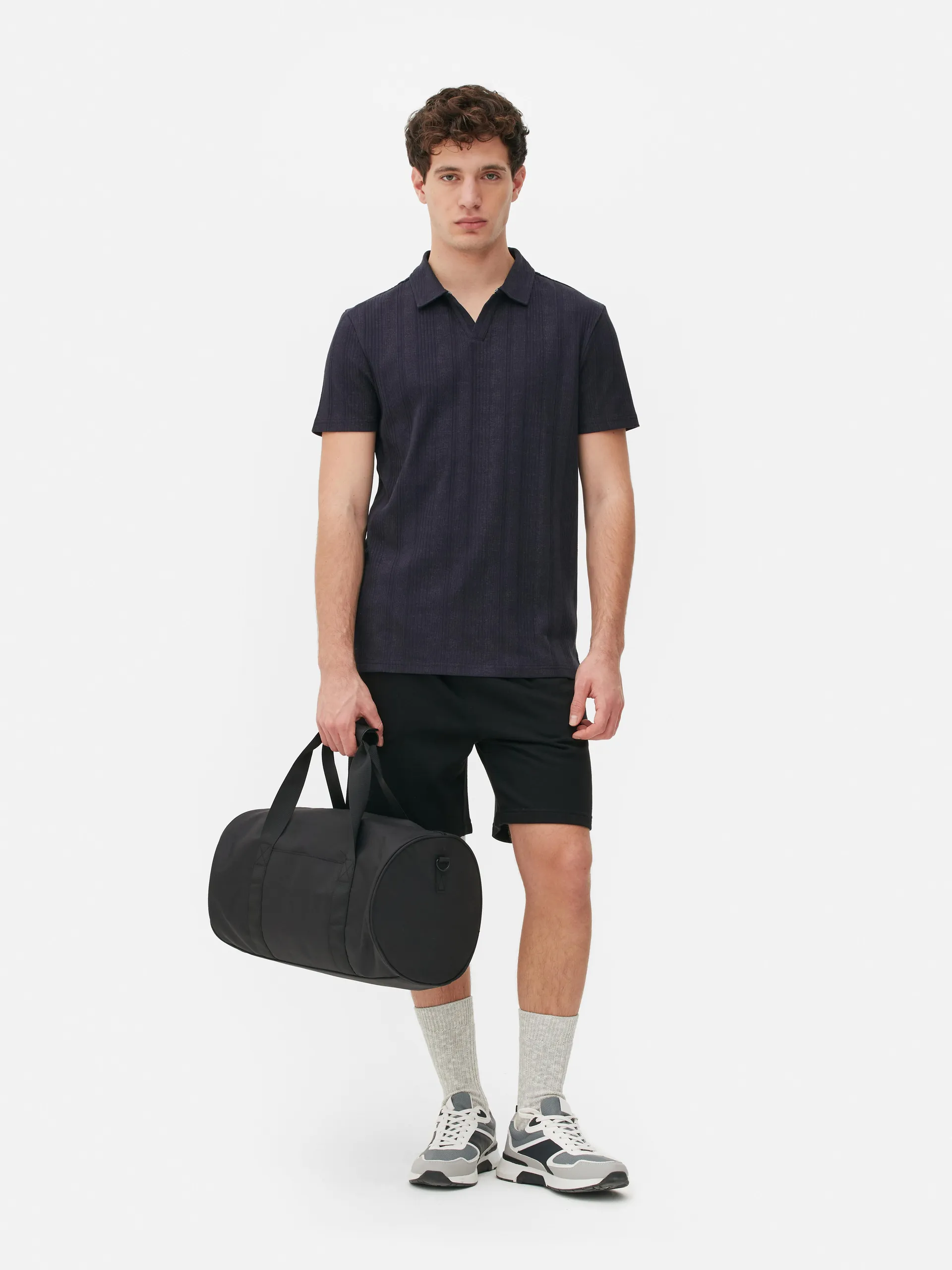 Geribd poloshirt met korte mouwen