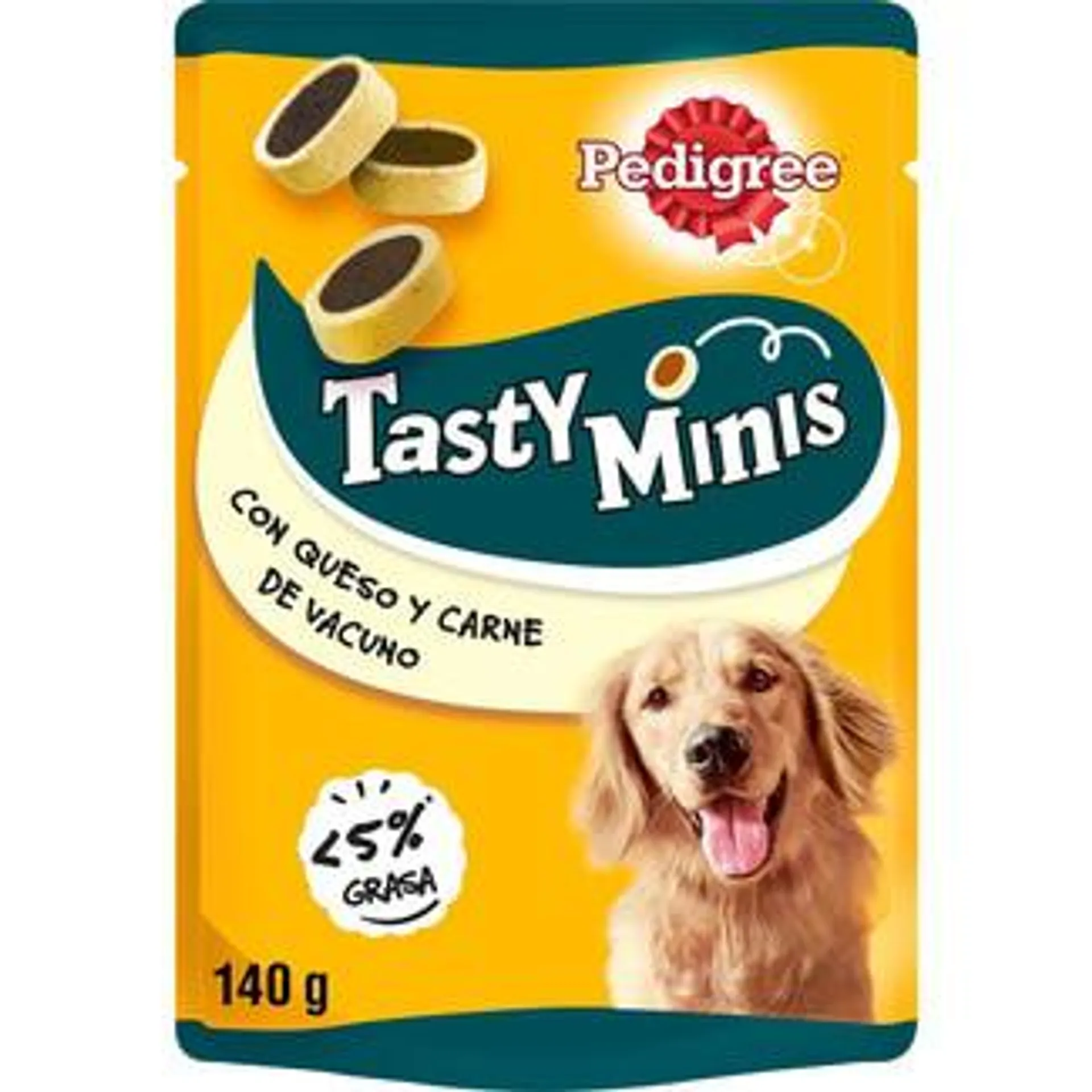 PEDIGREE Tasty Mini snacks para perros sabor a queso y carne de vacuno envase 140 g
