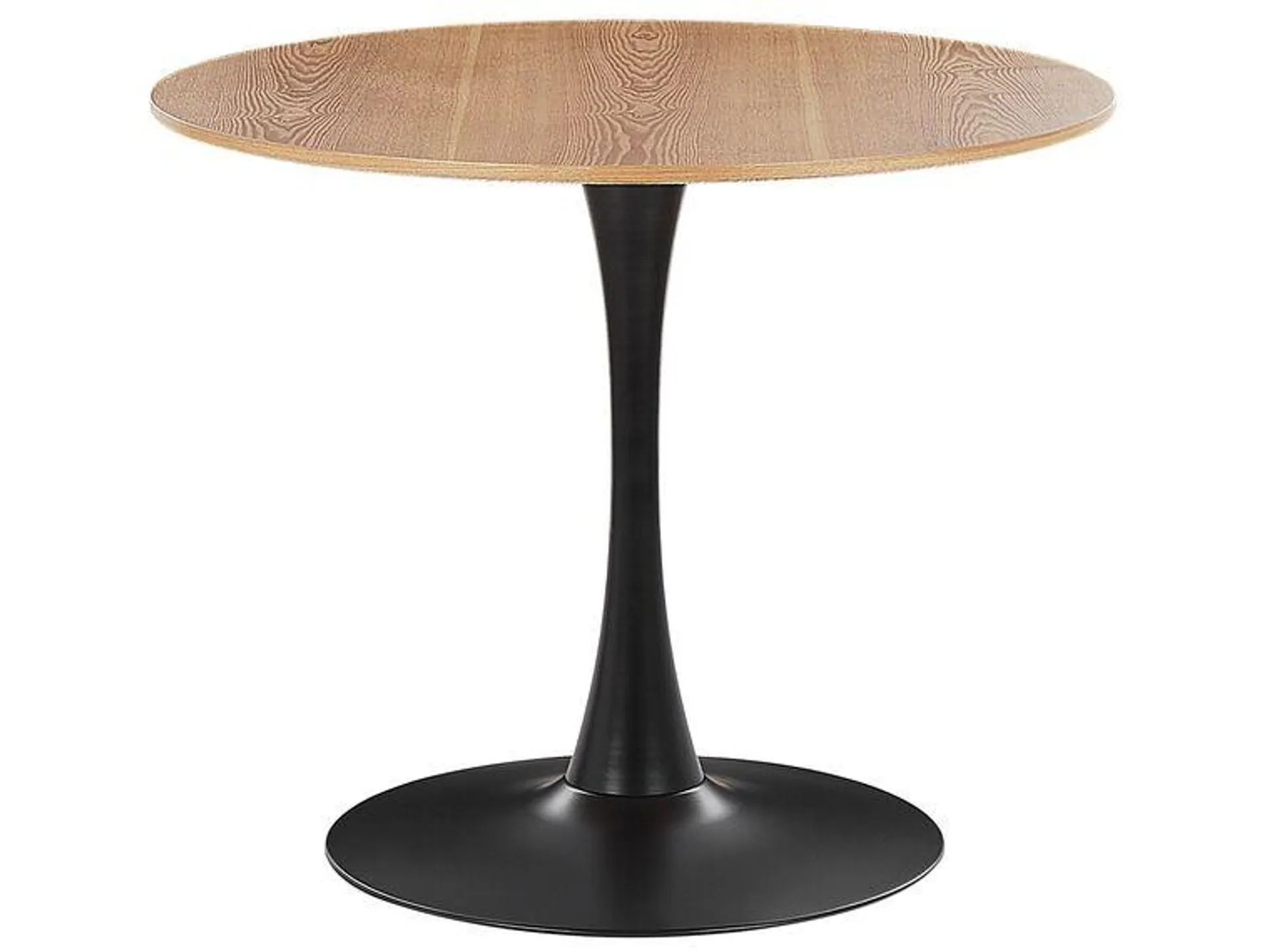 Mesa de comedor madera clara/negro ⌀ 90 cm BOCA