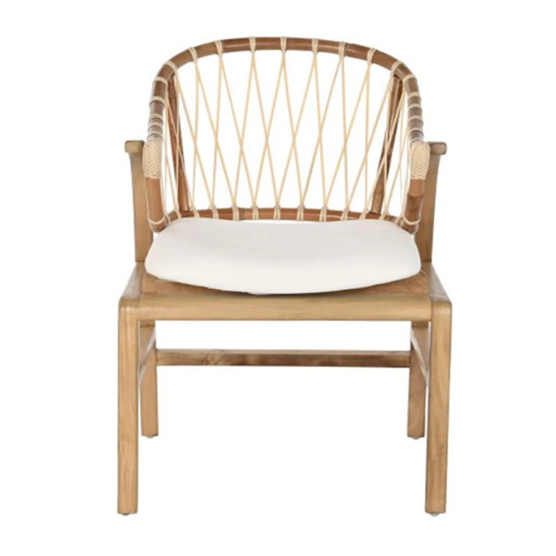 Mahogany and natural rattan chair