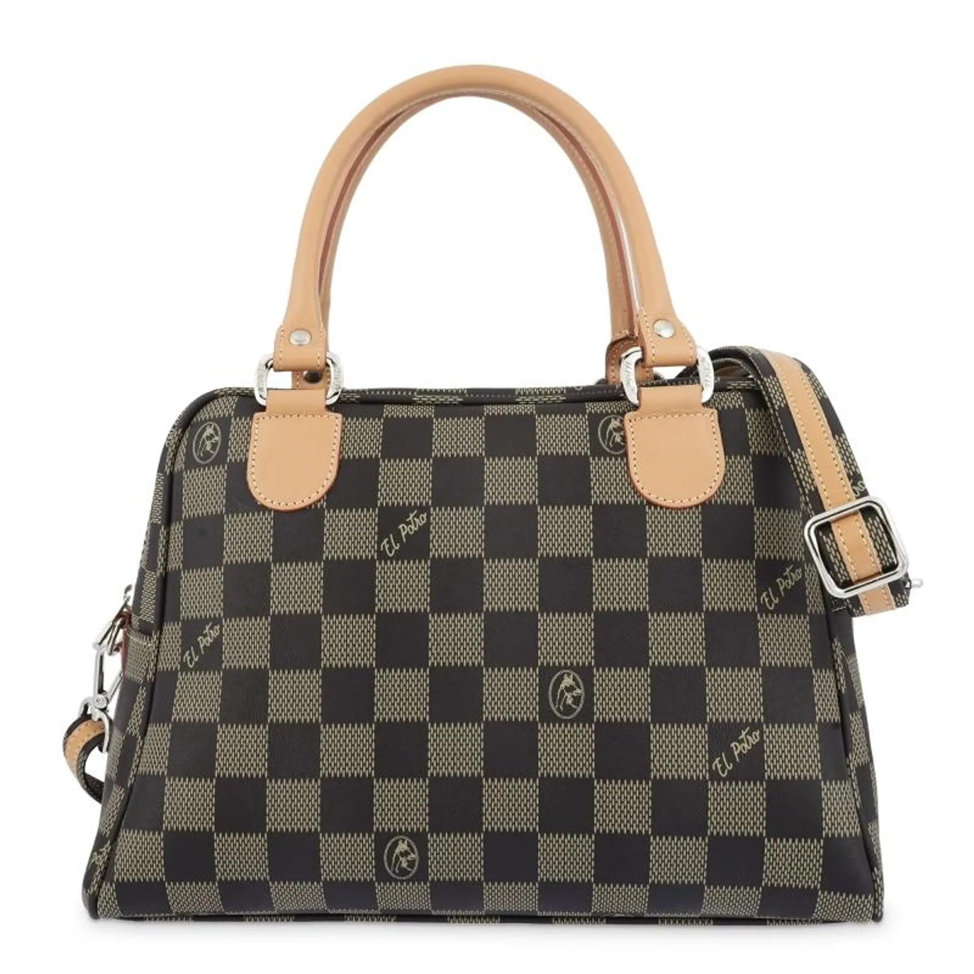 Bolso Bowling mujer en lona y piel vacuno color NEGRO - Chess