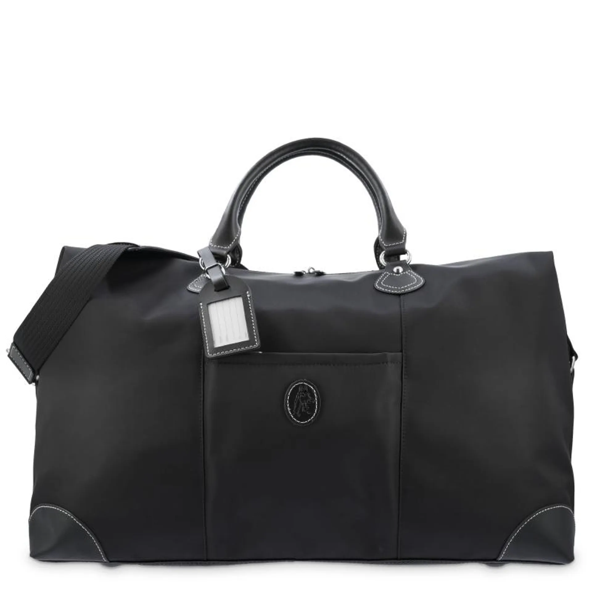 Bolso de viaje unisex en lona negro y piel vacuno color negro-Paris