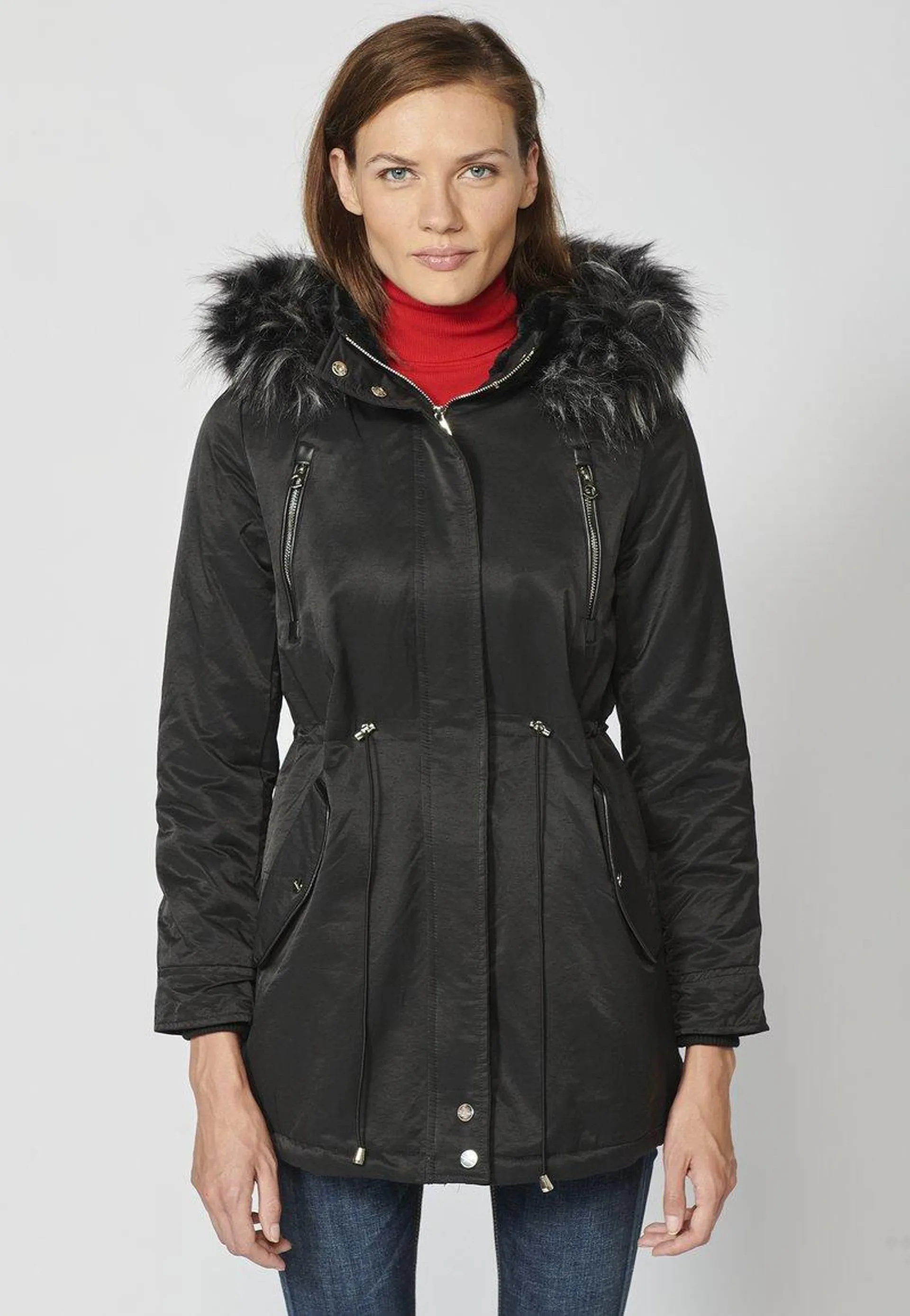 PADDED LONG - Abrigo de invierno - black