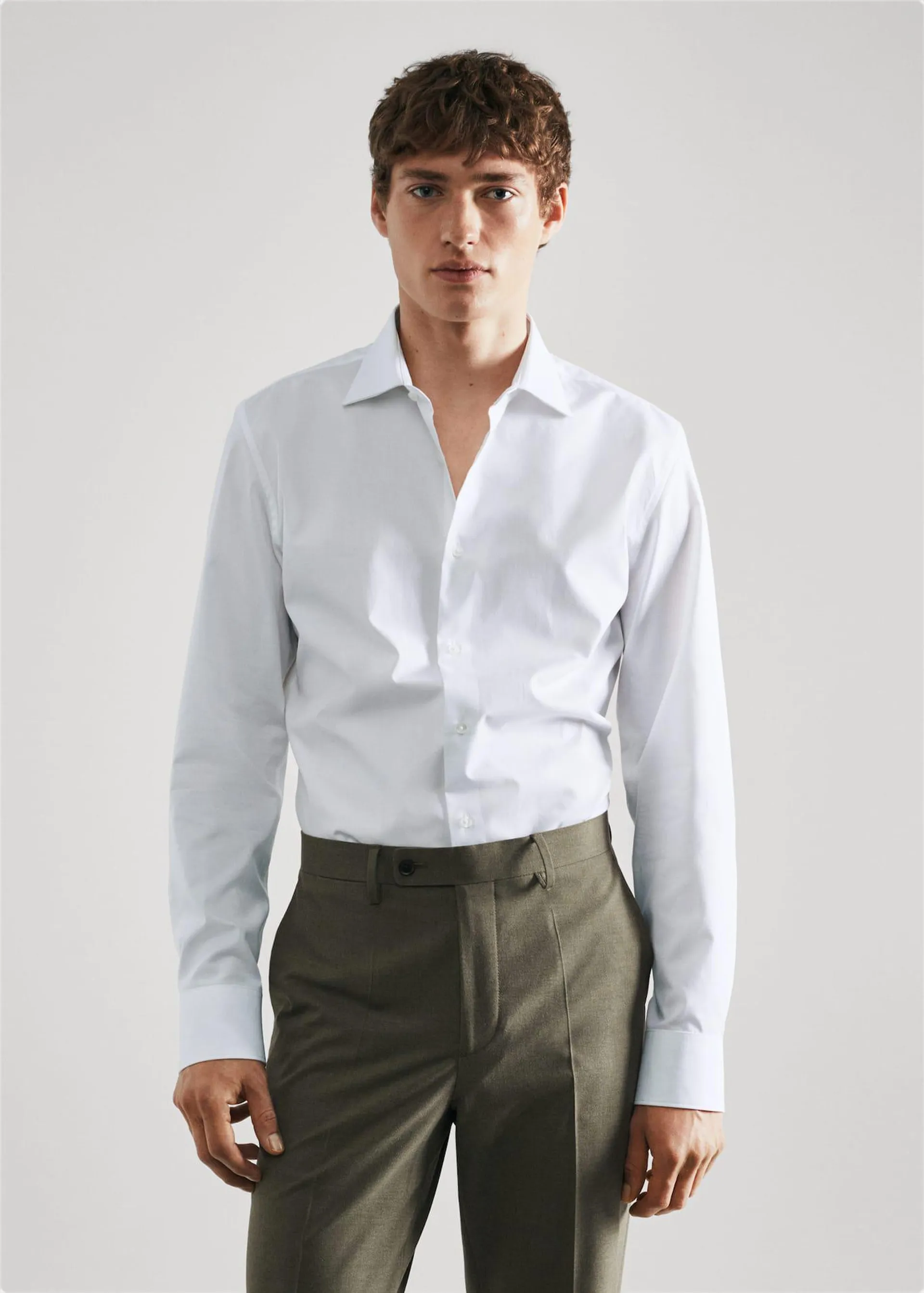 Camisa traje slim fit 100% algodón