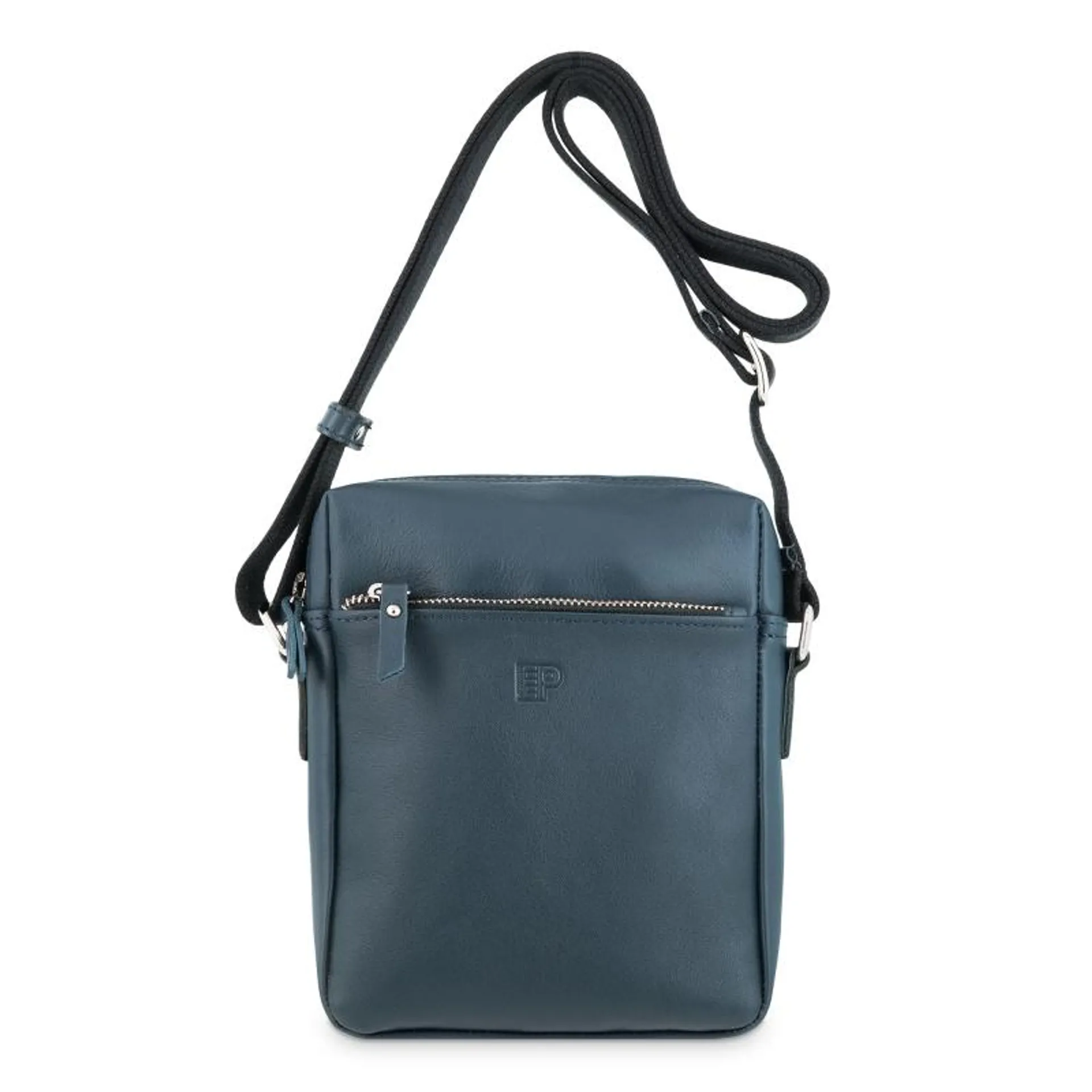 Bolso Bandolera mediano hombre en piel vacuno color azul - Apache