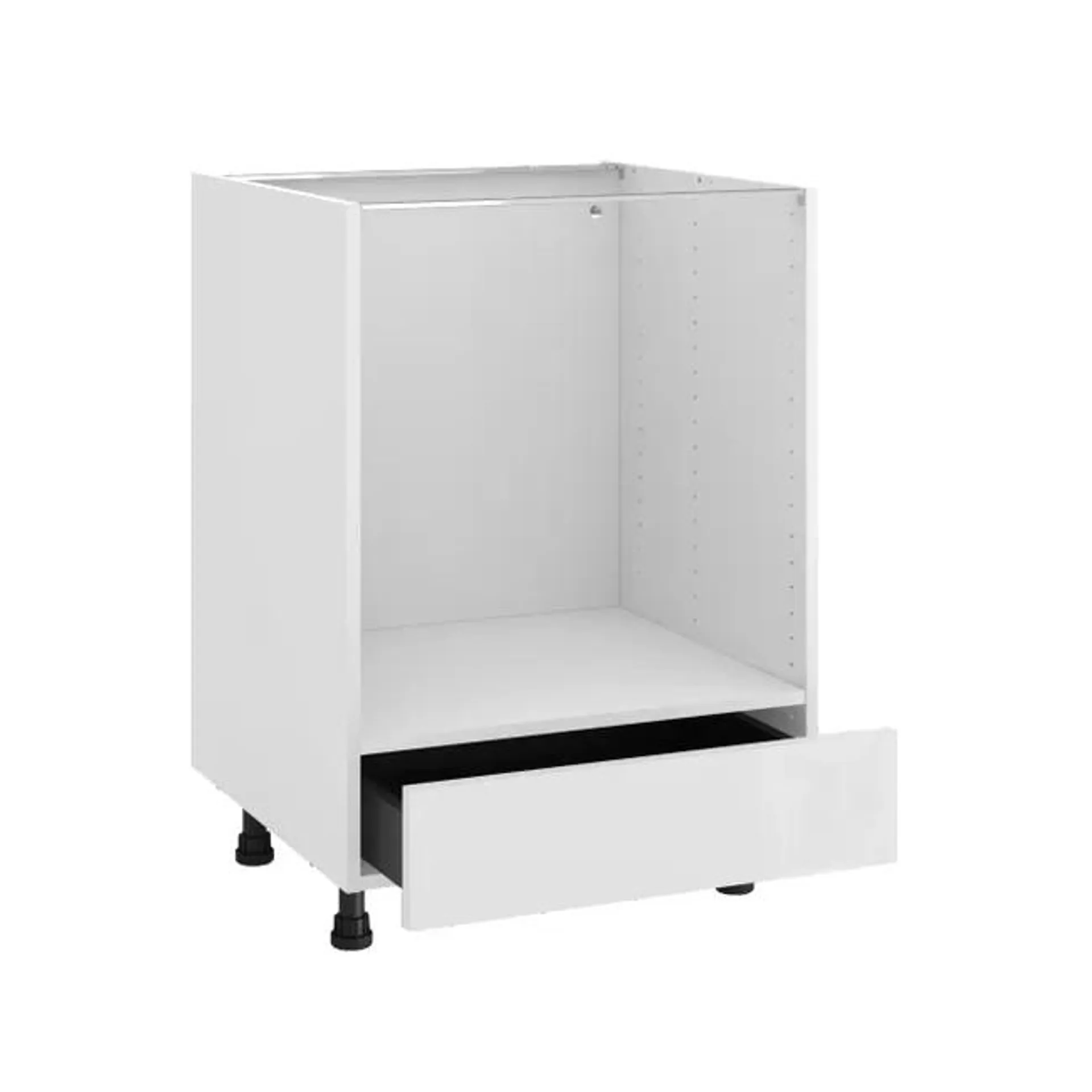 Mueble bajo horno de cocina Delinia ID Tokyo blanco mate 76,8X60 cm