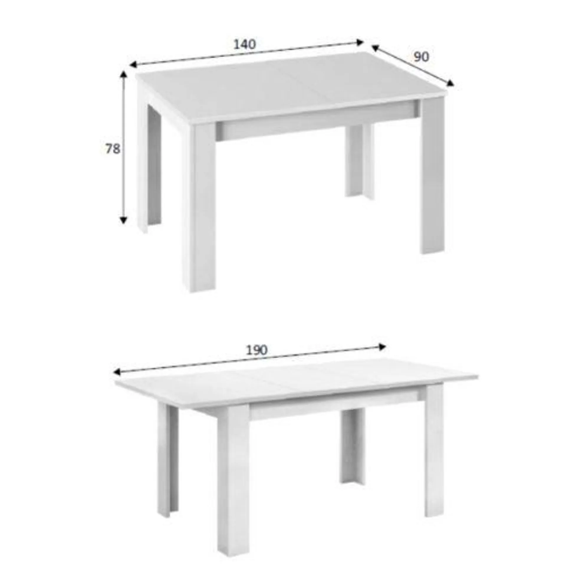 Mesa de comedor extensible blanca artik 004586A