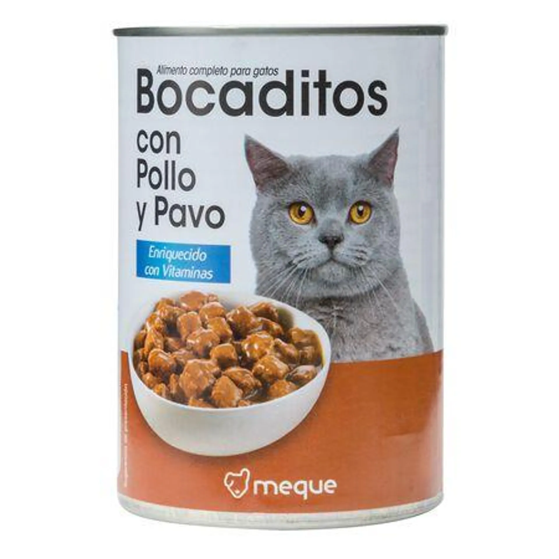 Alimento completo para gatos con pollo y pavo Meque 400g