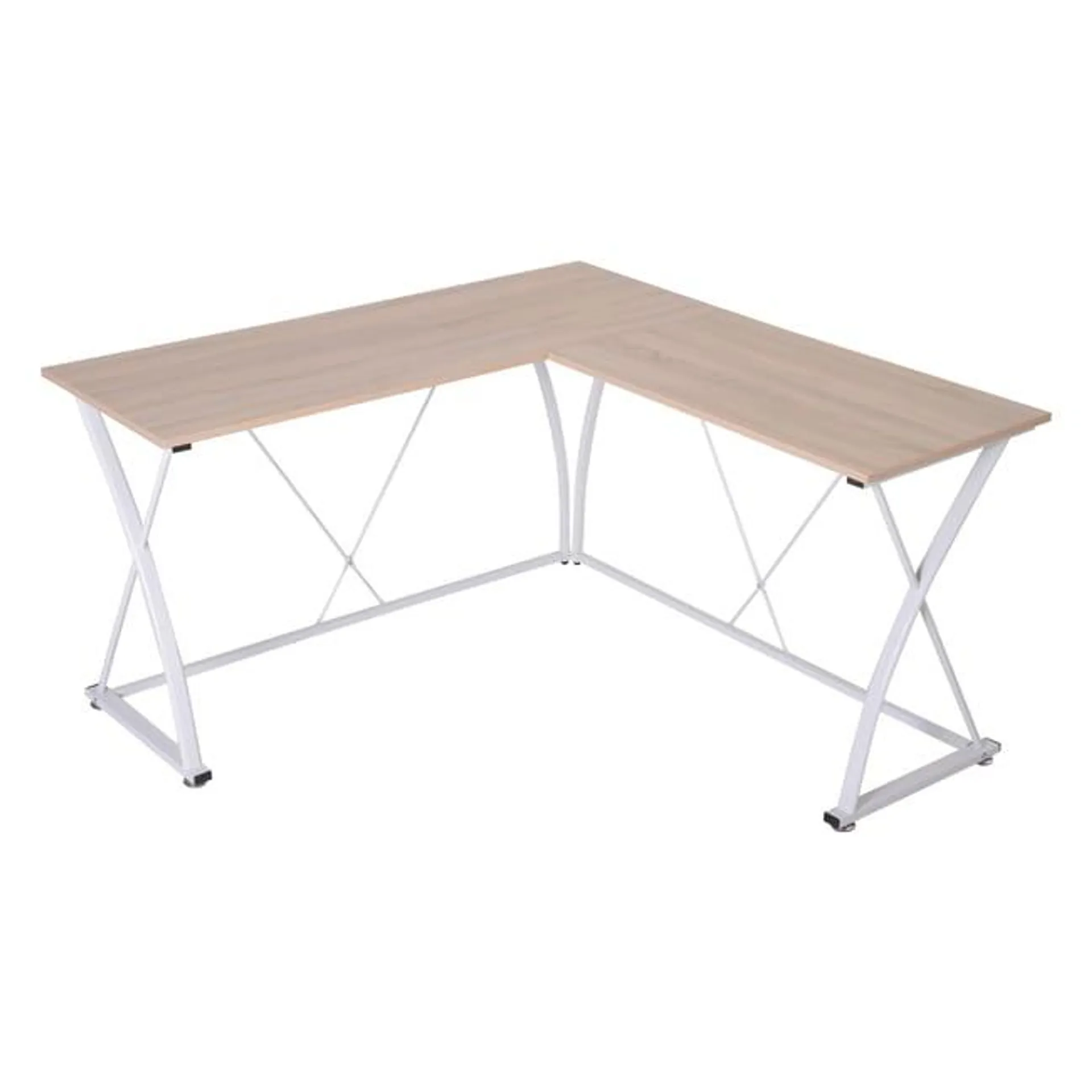 Mesa de ordenador Vinsetto roble natural 142x142x76 cm
