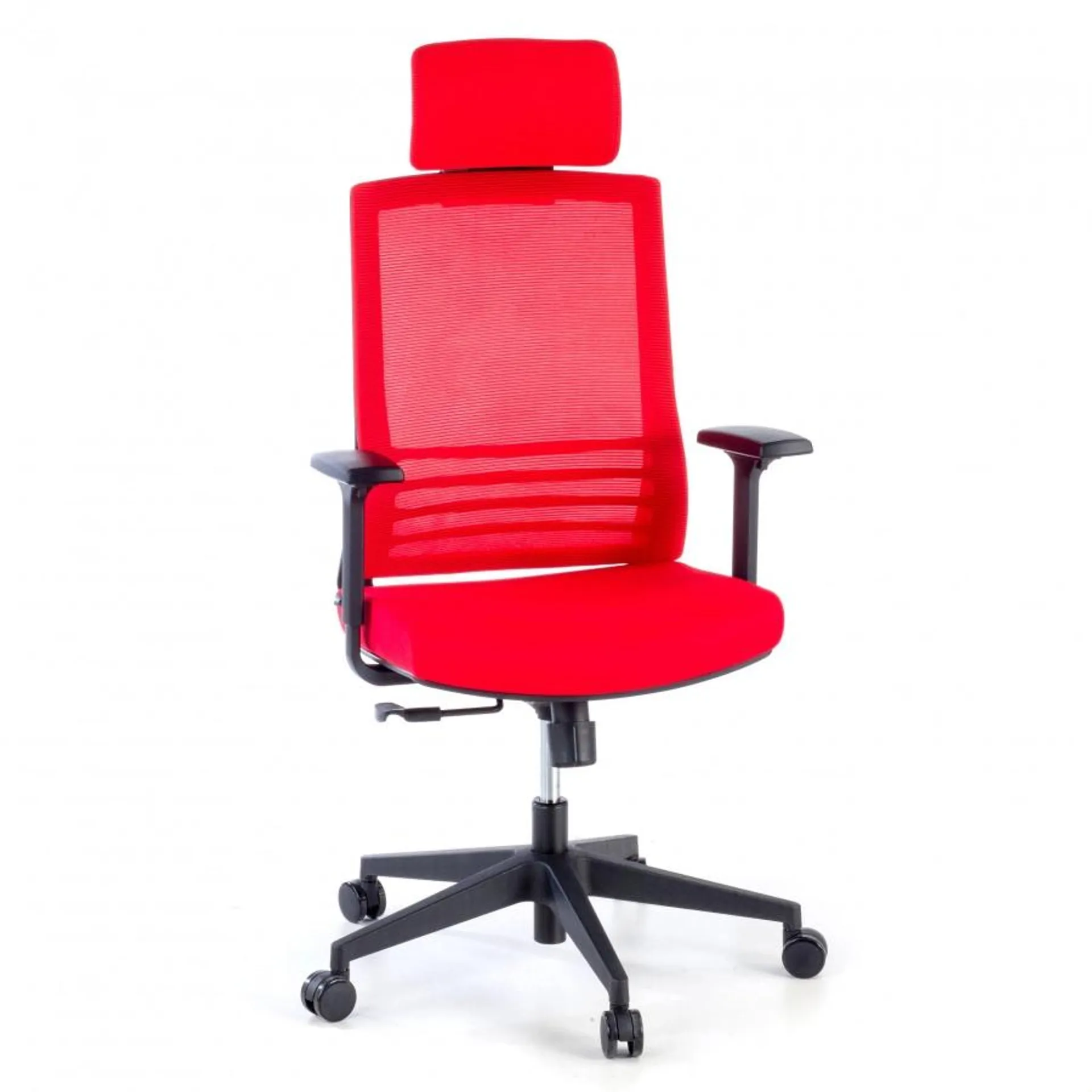 Silla de estudio Magnum con reposacabezas, red - Rojo