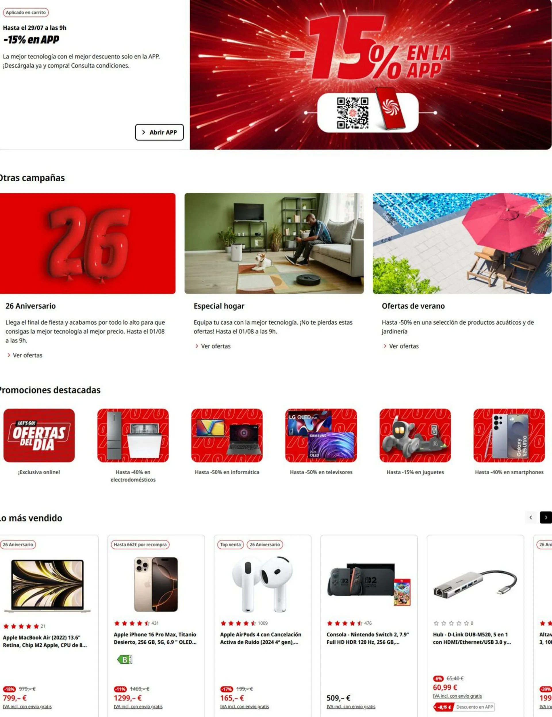 Catálogo de Media Markt Oferta actual 28 de julio al 10 de agosto 2025 - Página 1