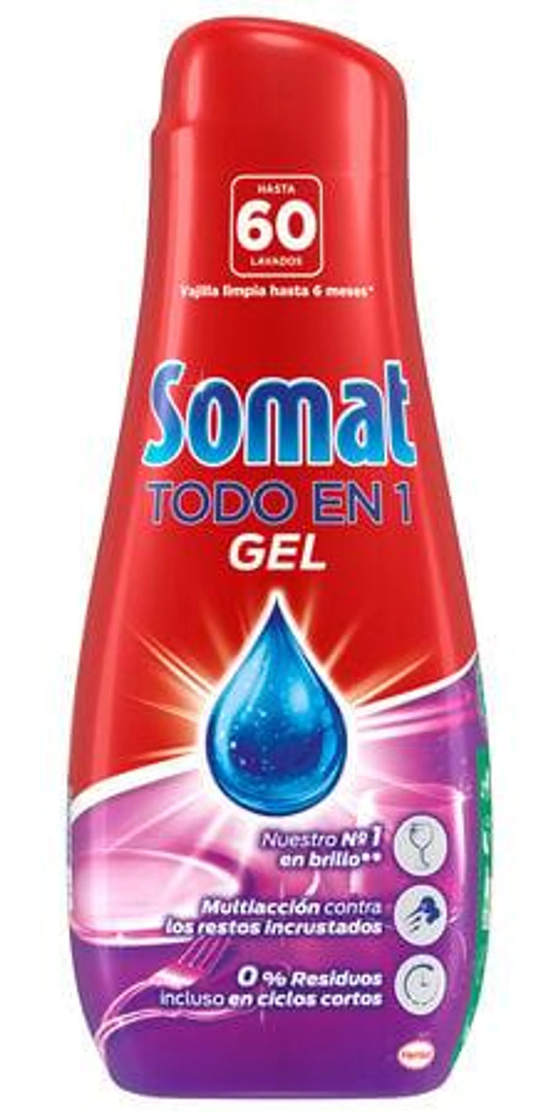 Detergente gel lavavajillas Somat 60 lavados