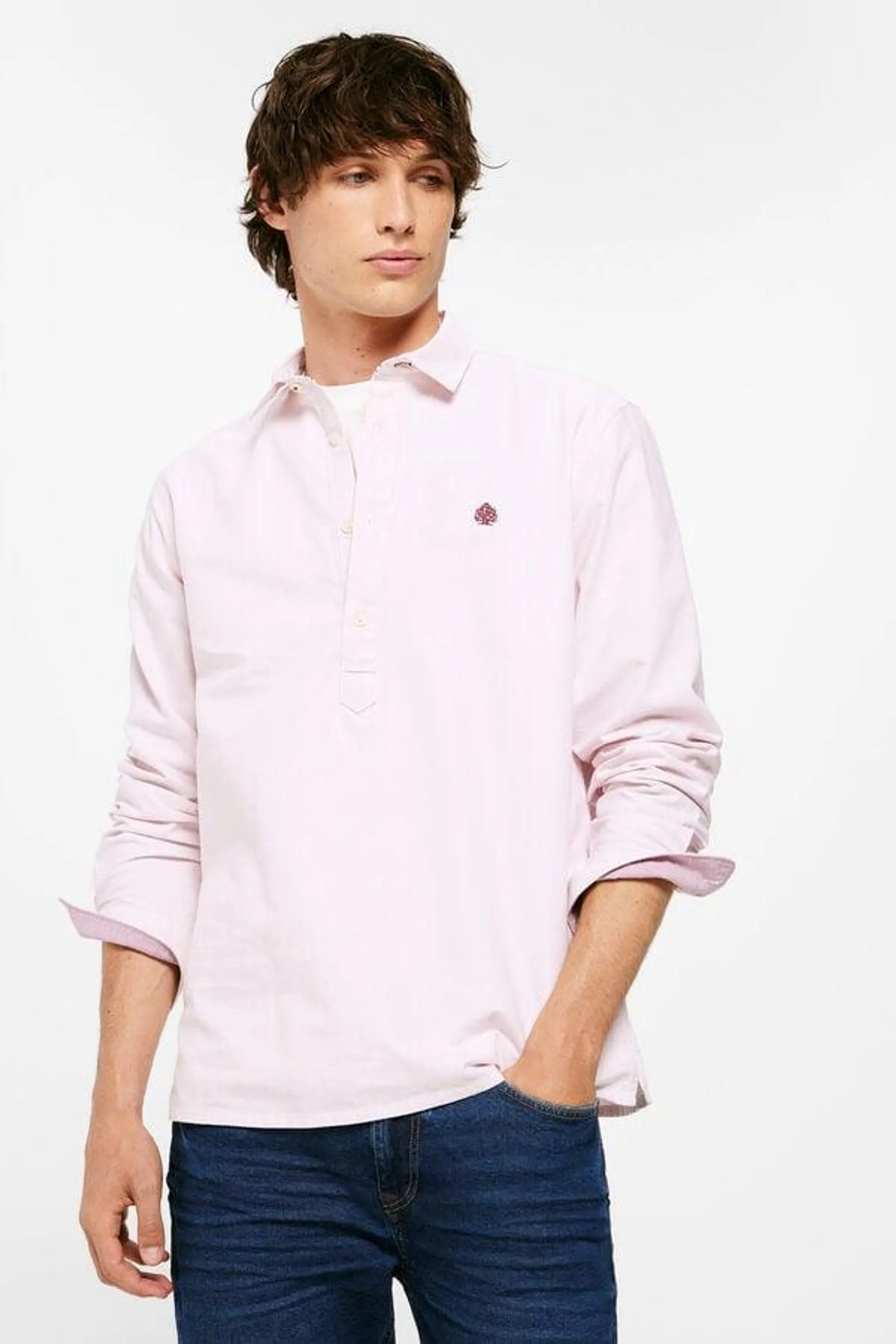 Camisa polera oxford rayas